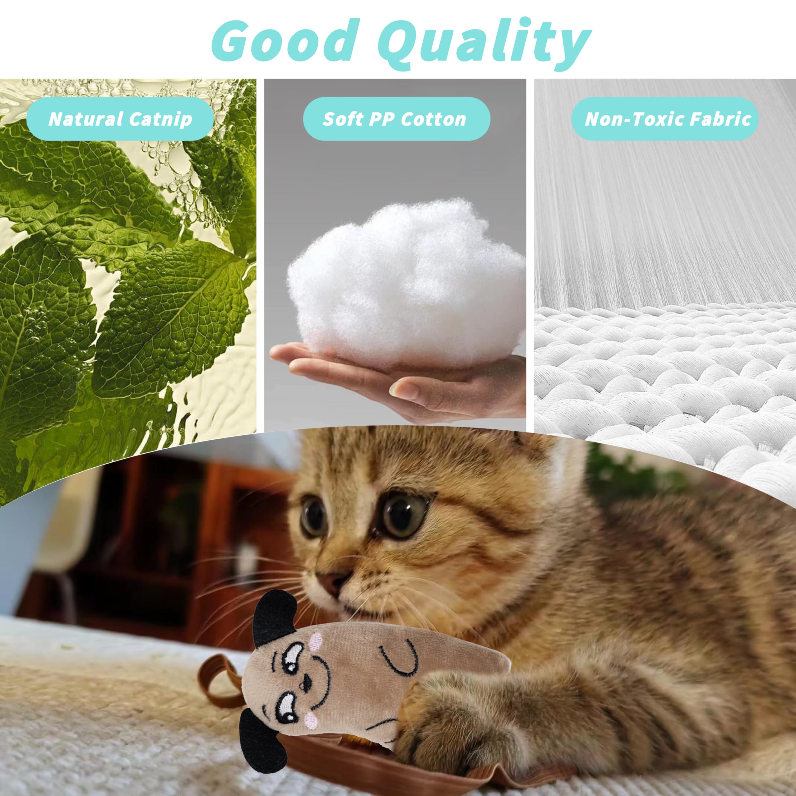 Maiiu 5Pcs Catnip Toys, Fun Cat Toys, Bite Resistant, Indoor Cartoon Cat Toys For Cats, Cat Chew Toys