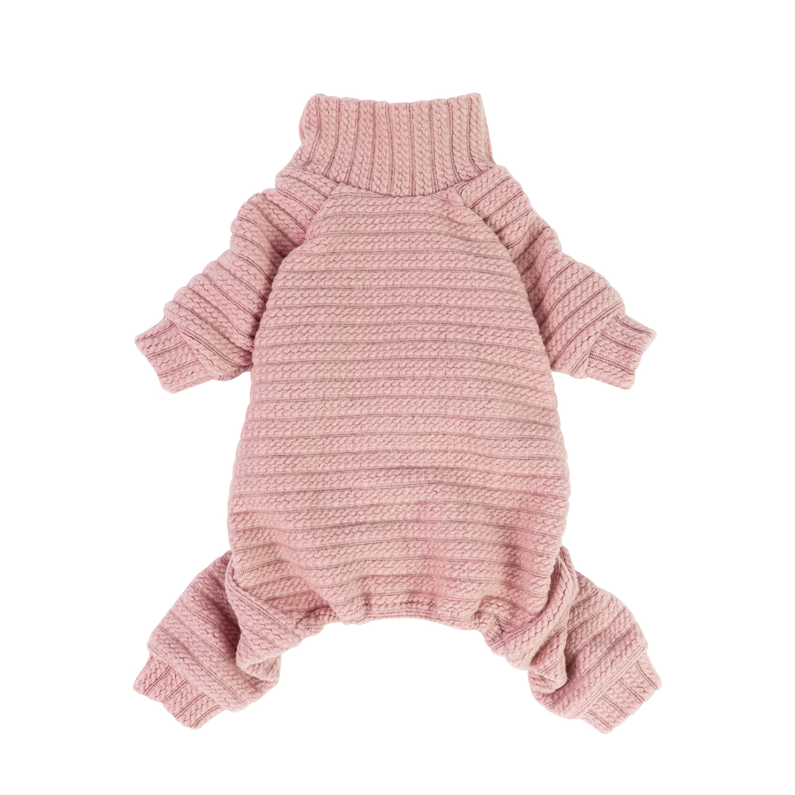 Fitwarm Turtleneck Knitted Dog Sweater Puppy Pajamas Thermal Doggie Winter Clothes Knitwear Pet Coats Cat Apparel Pink X-Large