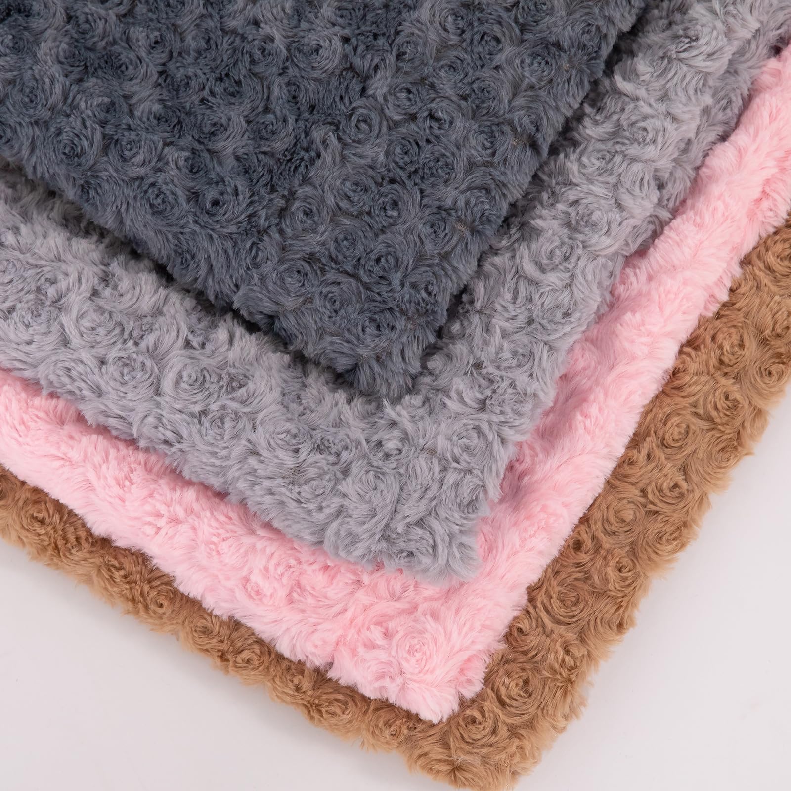 Faux Fur Dog Bed Covers (2-Pack) - Ultra Soft Rose Velvet, Removable & Washable, Cozy & Durable, X-Large Pet Bed Cover Only (No