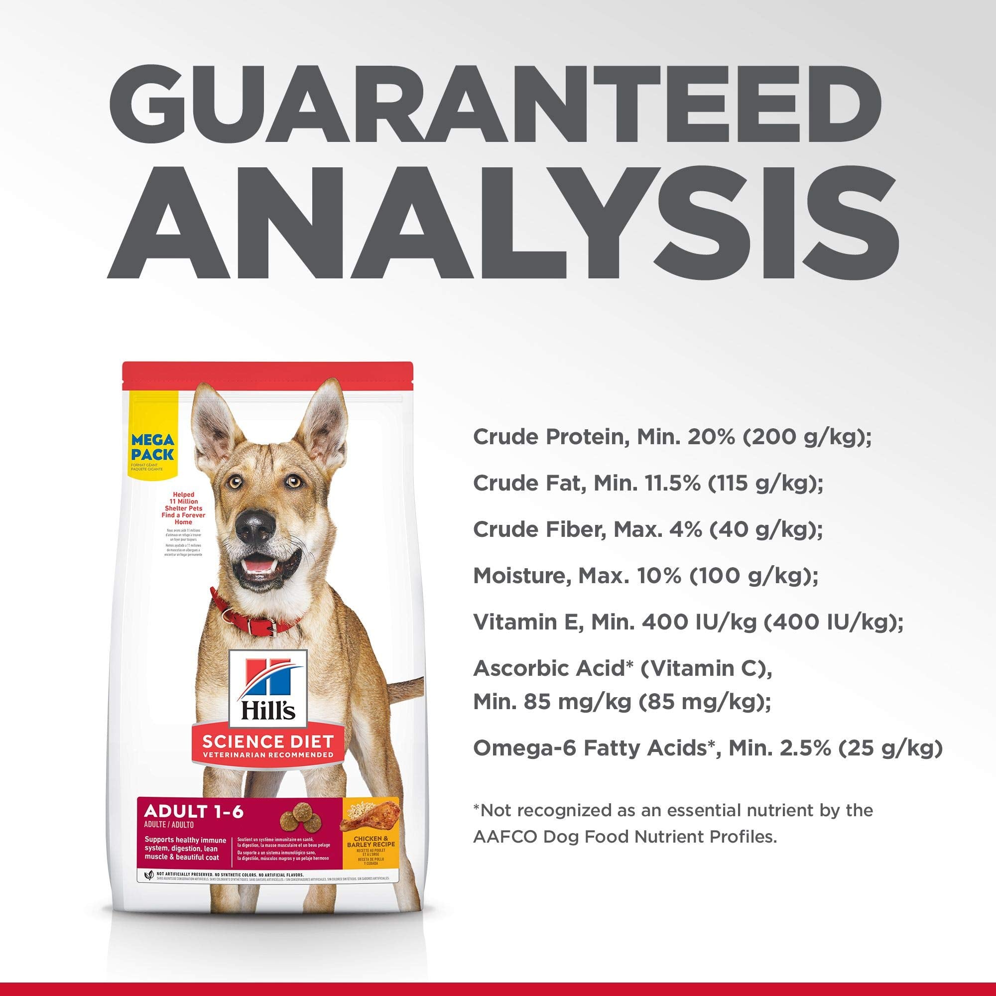 Hills Science Diet Adult 1-6, Adult 1-6 Premium Nutrition, Dry Dog Food, Chicken & Barley, 15 lb Bag