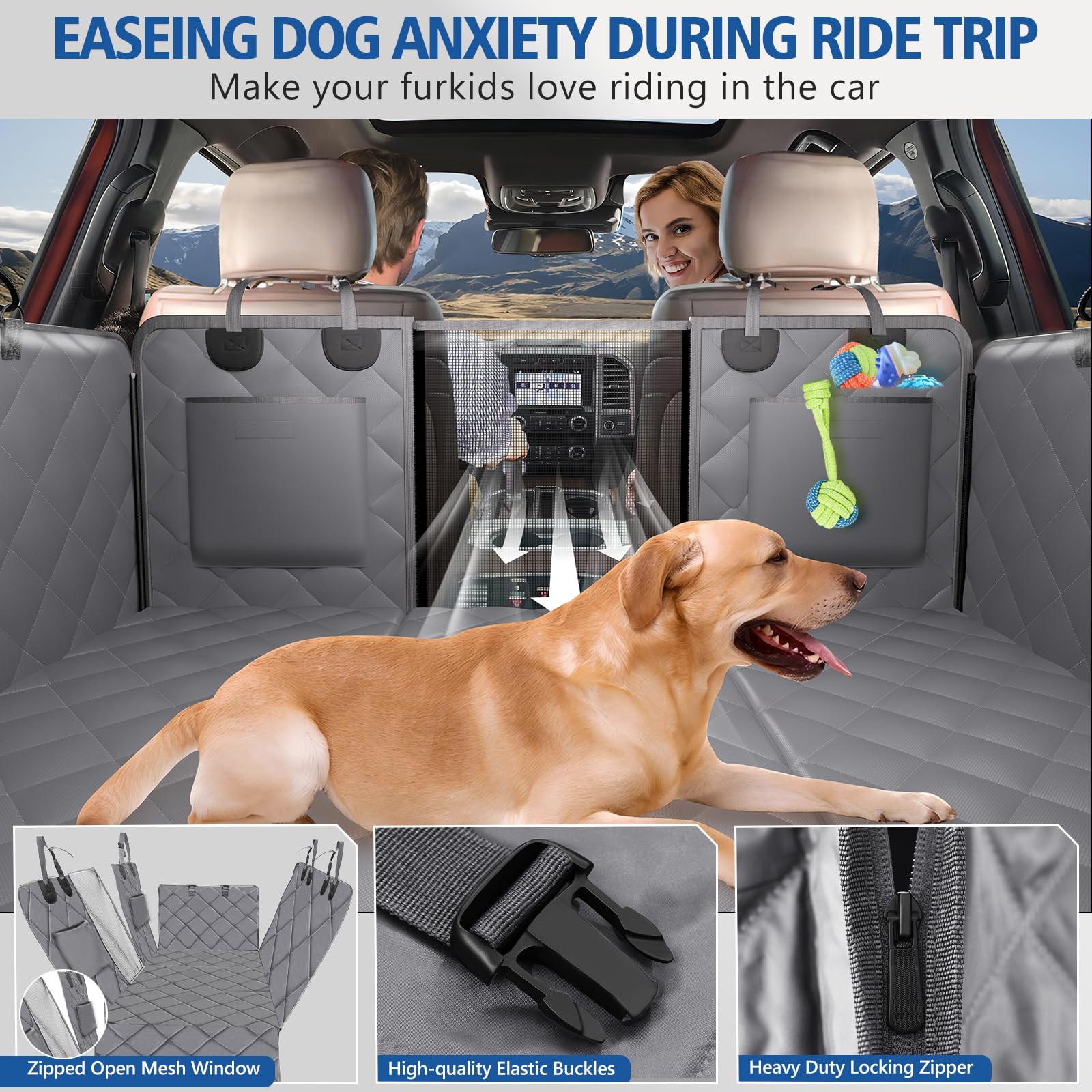 Xl Truck Back Seat Extender For Dogs, Dog Seat Cover Back Seat Supports 420Lbs, Hard Bottom Pet Seat Covers For Crew Cab Trucks,