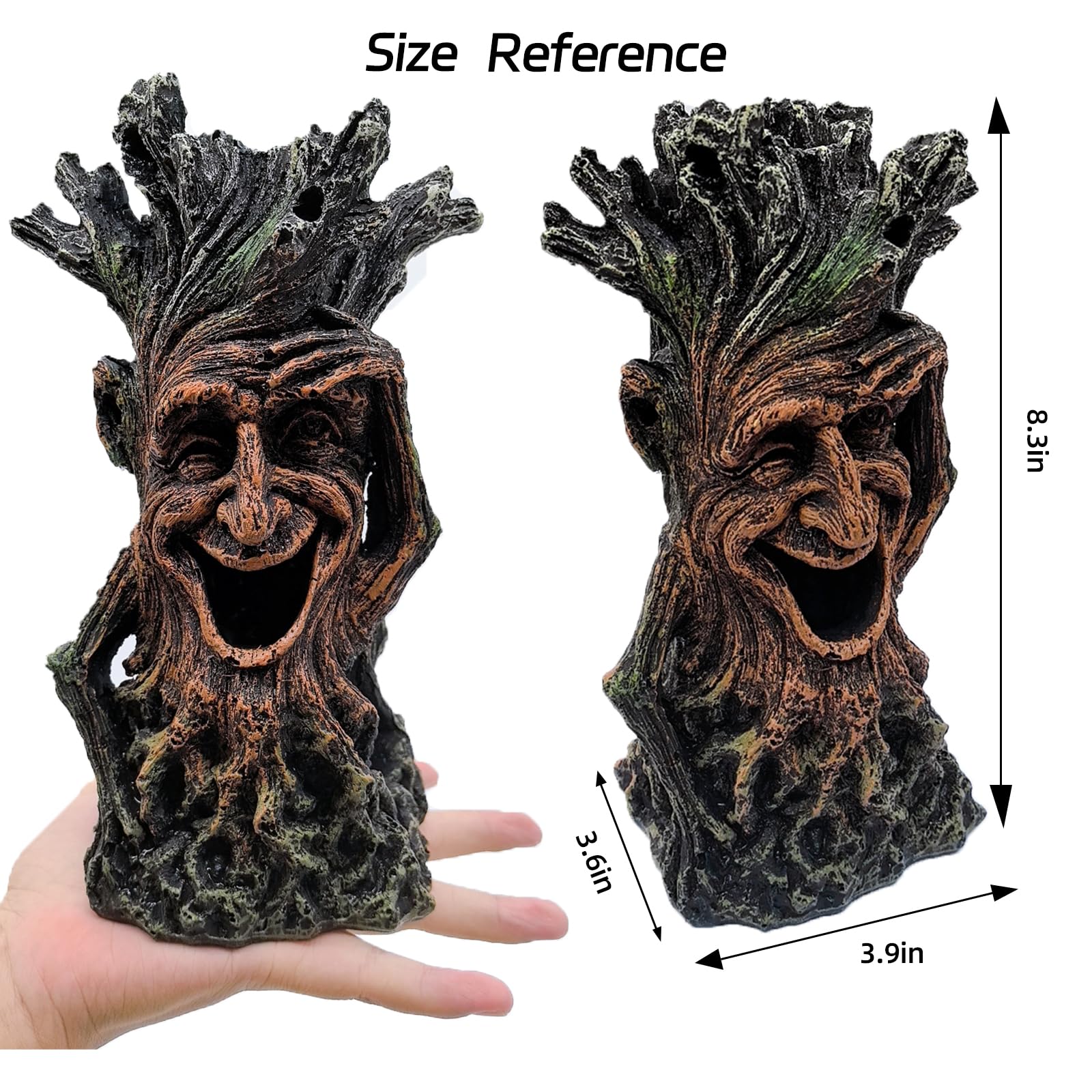 Fish Tank Tree Trunk Decoration Aquarium Statue Hollow Stump Root Branch Terrarium Hideout Accessories Freshwater Saltwater Orna