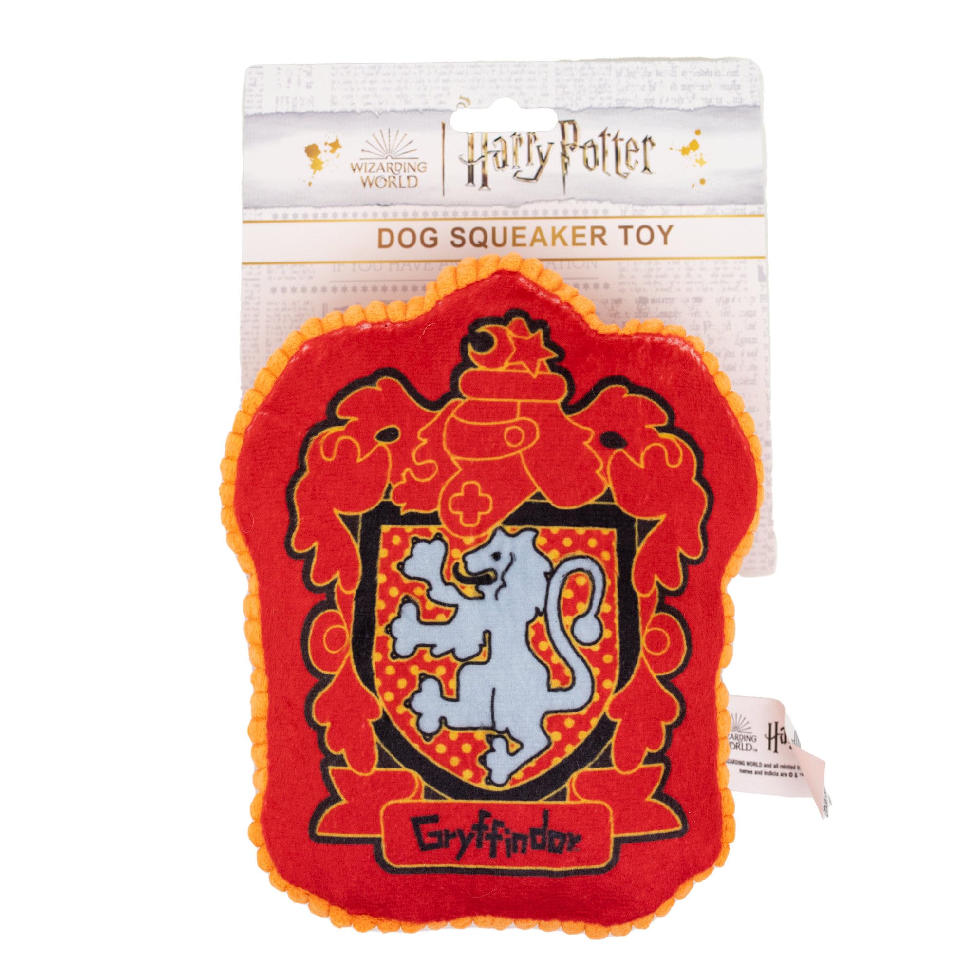 Buckle-Down The Wizarding World Of Harry Potter Dog Toy, Gryffindor Lion Crest Pet Toy, Plush