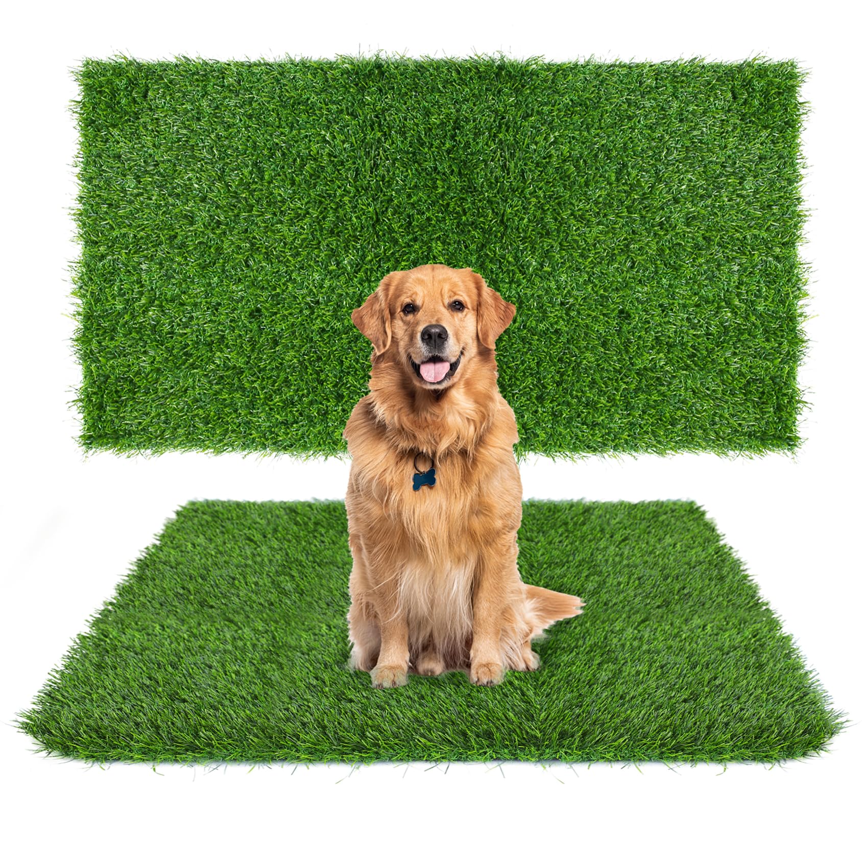 Globreen Dogs Artificial Grass Pee Pads, Puppy Potty Training Turf, Pets Fake Grass Mat For Indoor Outdoor, 45' X 32'