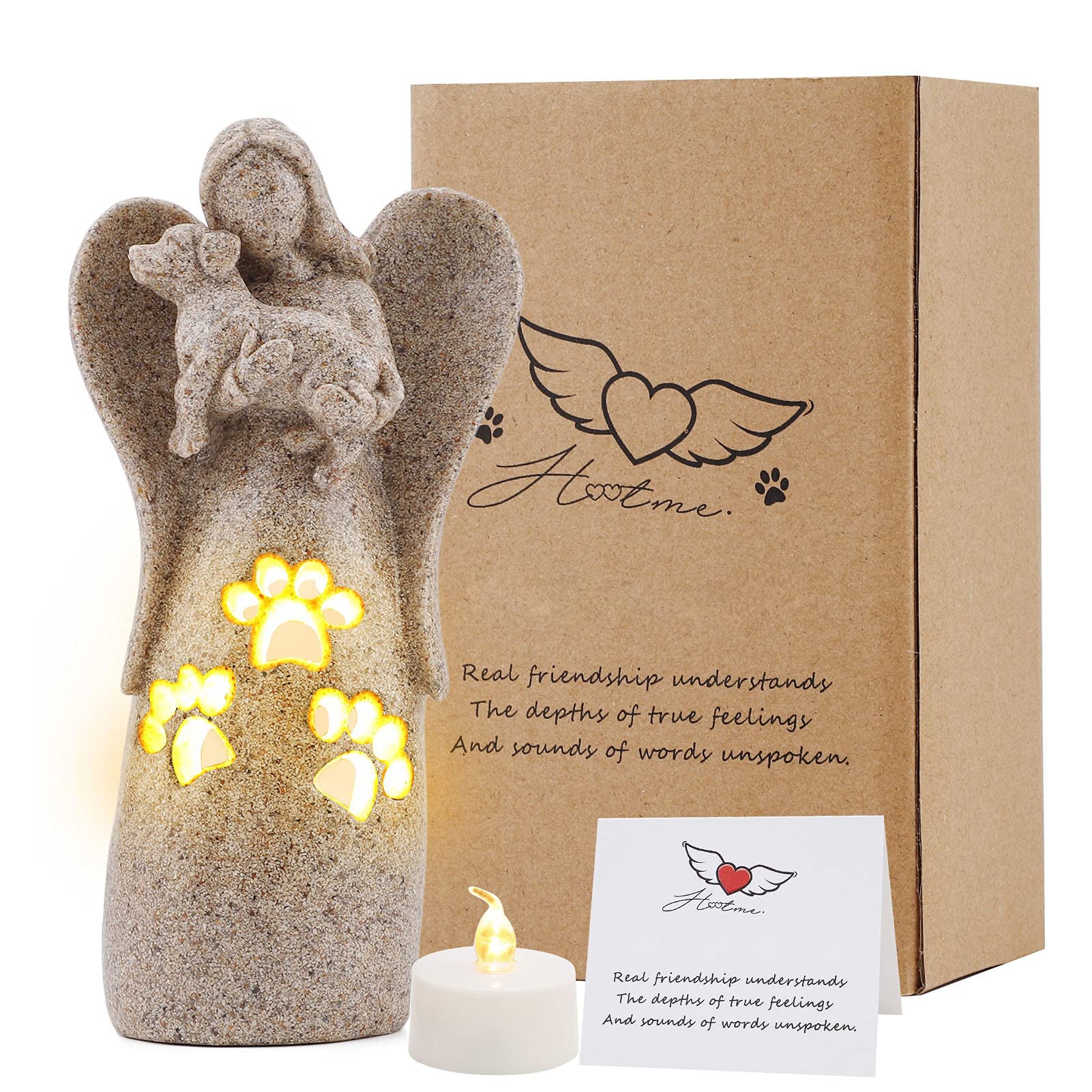 Bearae Dog Memorial Gifts, Candle Holder Statue, Pet Loss Gifts, Bereavement Gifts, Pet Sympathy Gifts