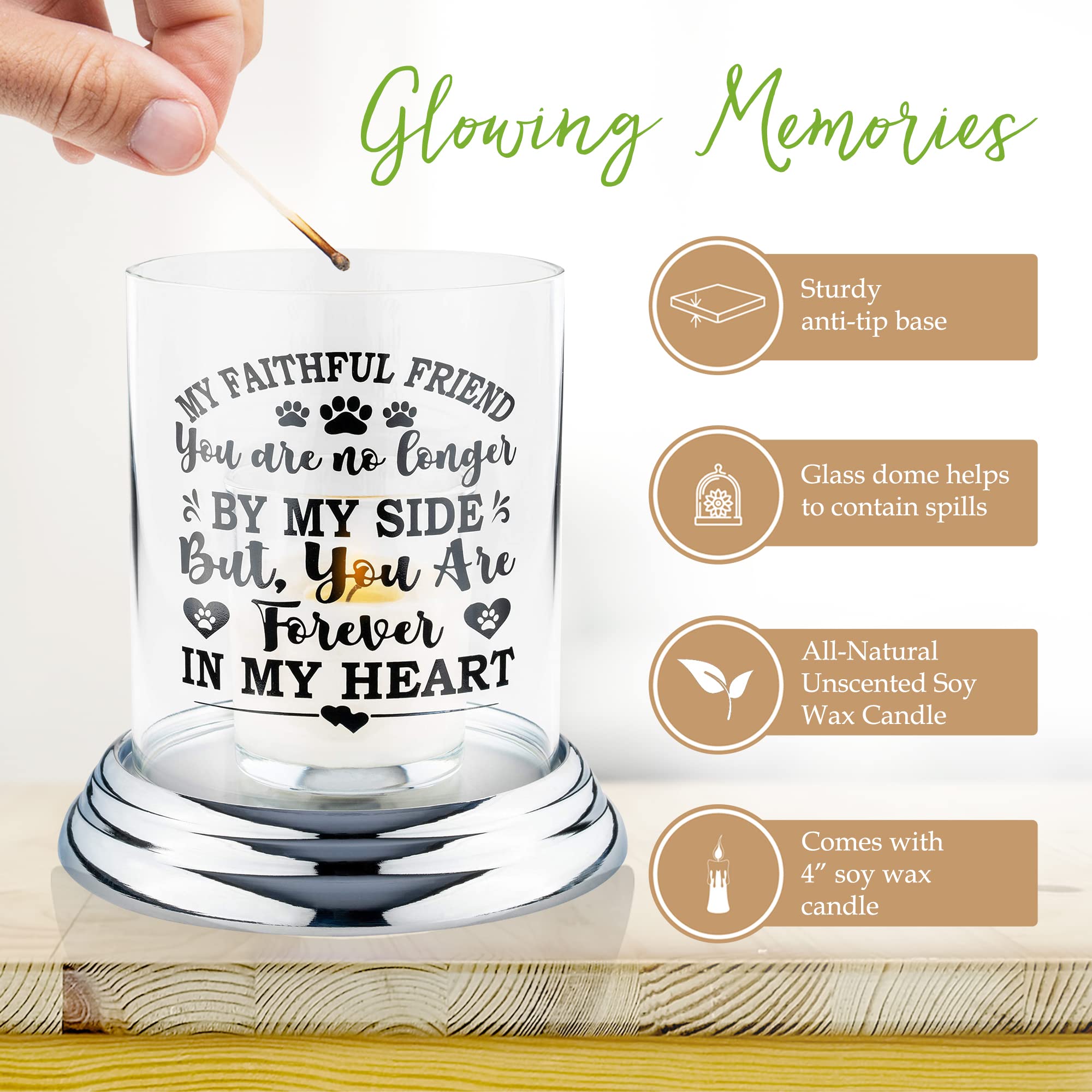 Memorial Candle Holder For Loss Of Dog - Memory Candle Holder For Dogs Who Died - Loss Of Dog Sympathy Gift, Dog Passing Away Gifts, Dog Memorial Gifts - Unique Pet Memorial Gifts For Dog Lovers