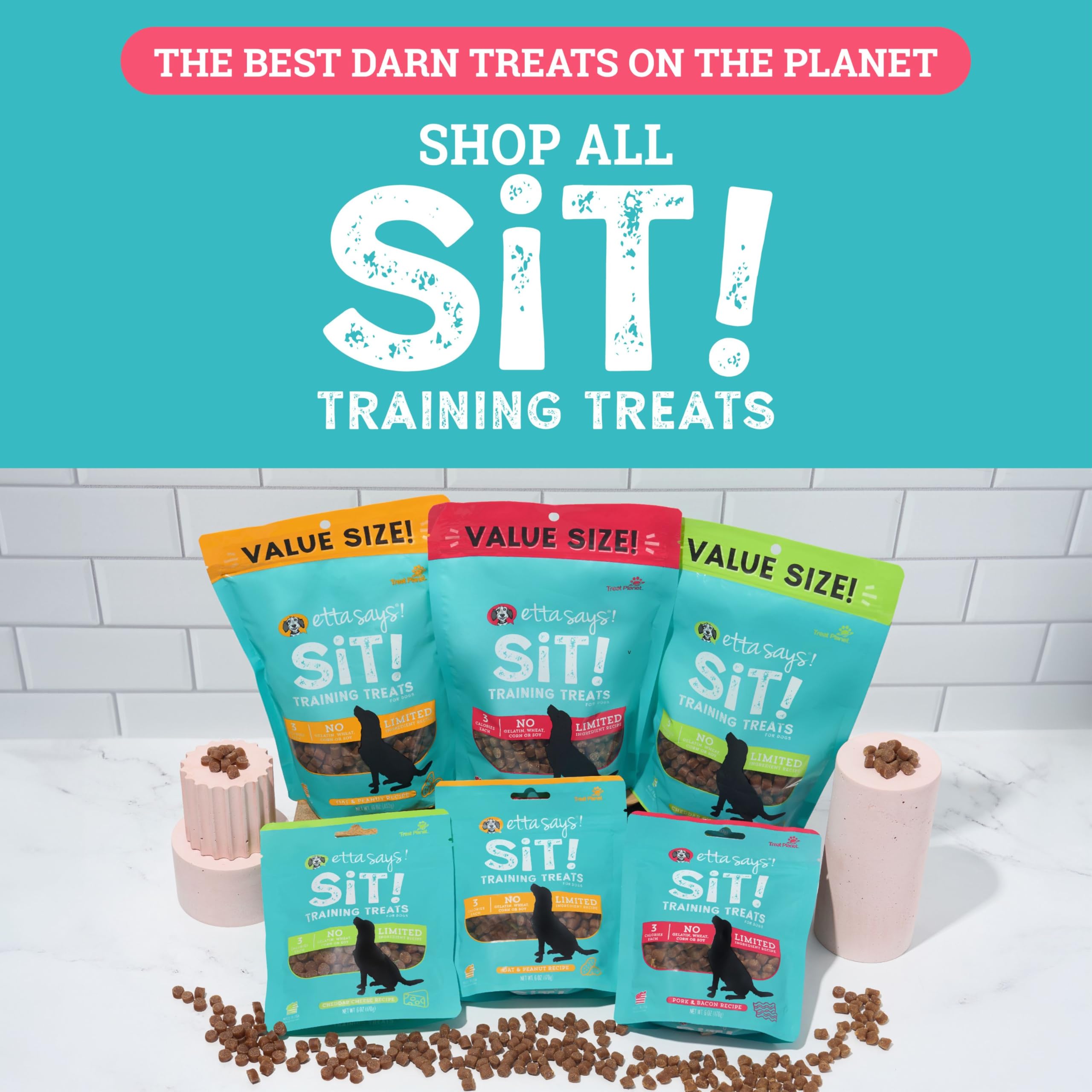 ETTA SAYS! Sit Bacon Training Treats for Dogs 16 Ounce Soft Dog Treats - Made in The USA Dog Treats, Limited Ingredients, Low Ca