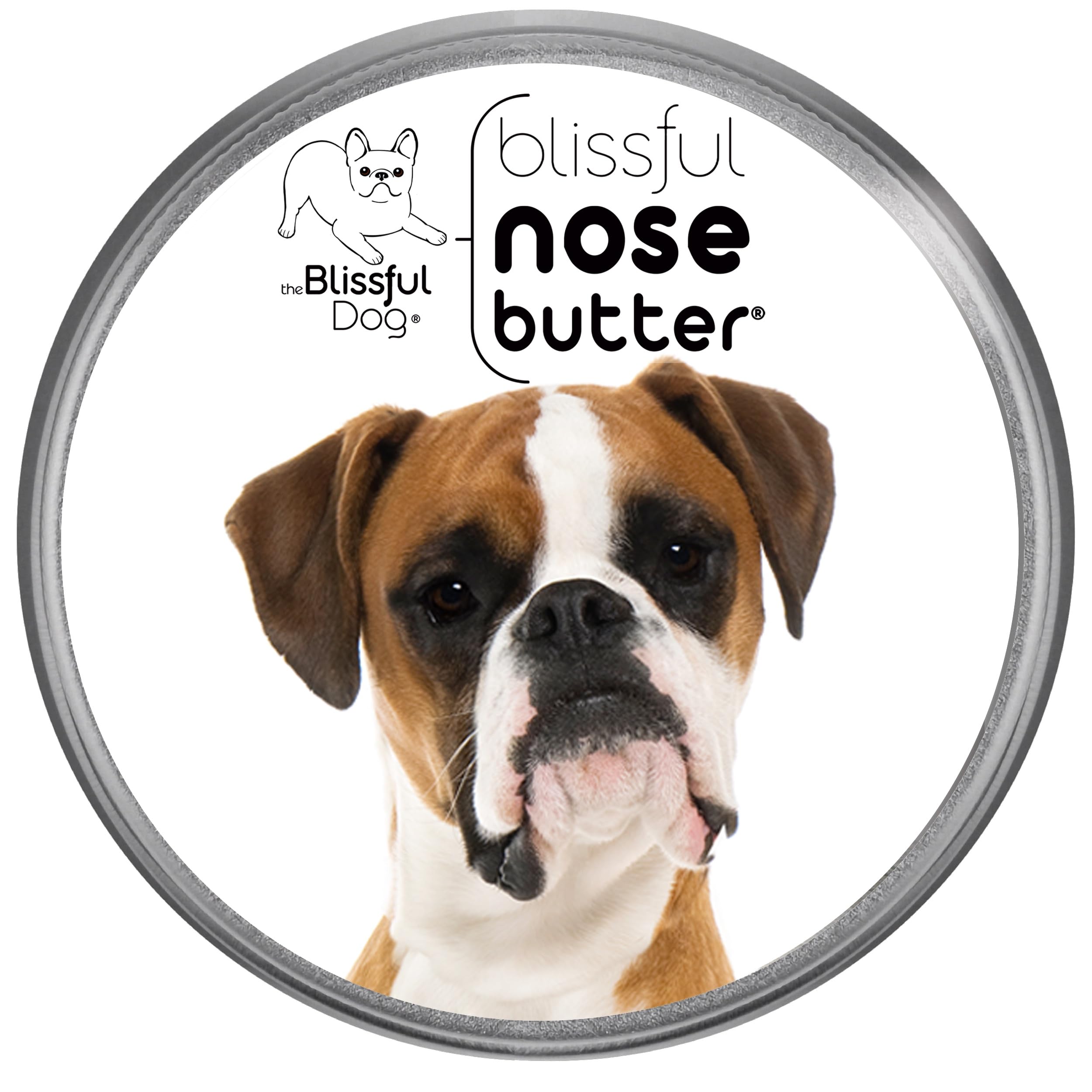 The Blissful Dog Fawn Boxer Nose Butter Tin, Versatile Dog Nose Balm for Dry Nose, Handcrafted Nose Moisturizer, Easy-to-Apply D
