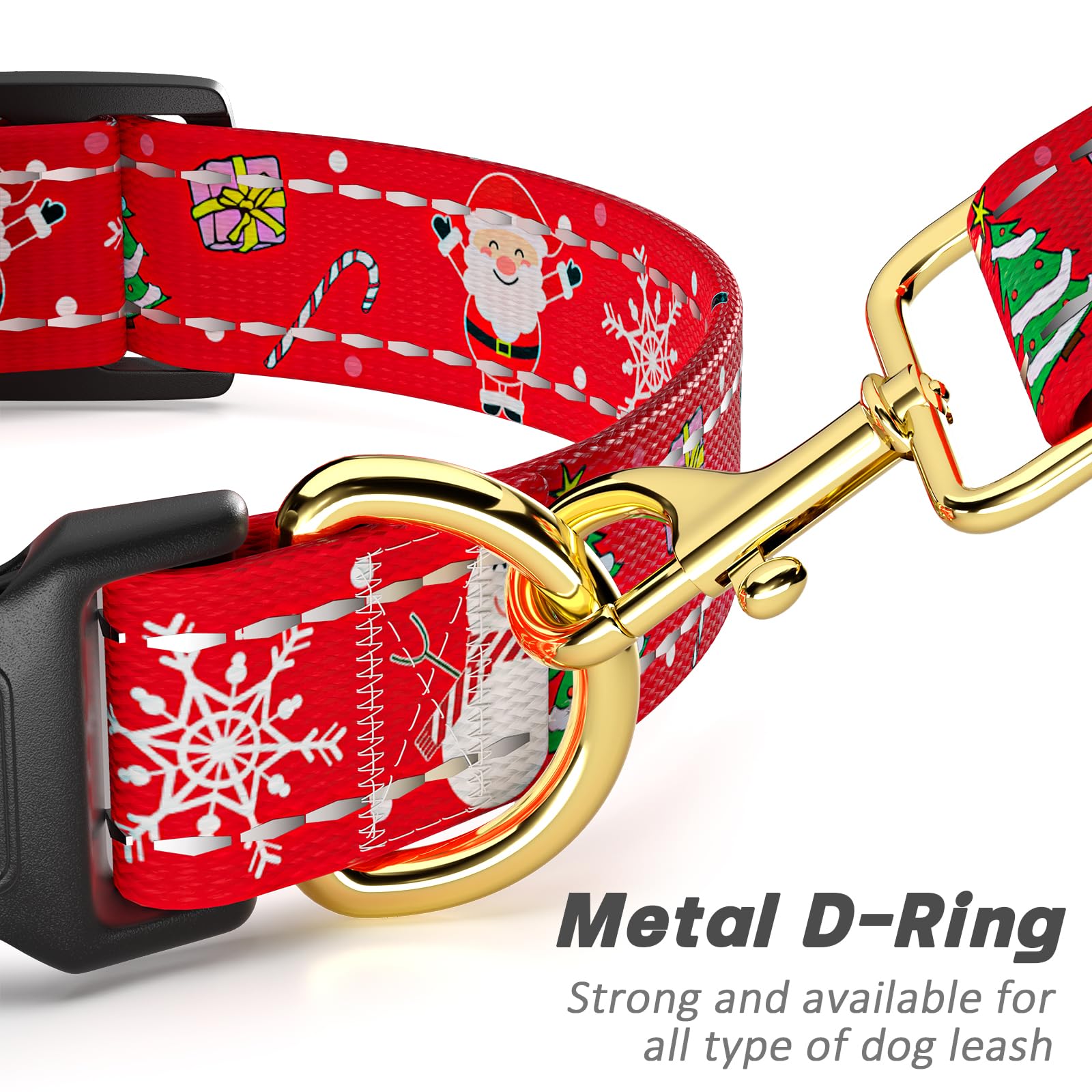 Tmoodel Reflective Dog Collar, Cute Christmas Style Dog Collars For Medium Dogs, Soft Nylon Puppy Collar For Boy And Girl Female