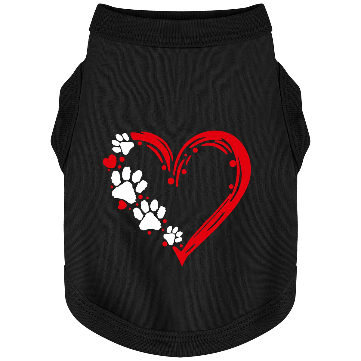 Discover Cozy Sleeveless Canine Wear: Soft, Lightweight, And Breathable Cotton Dog Shirt Featuring Heart And Paw Graphics. Vest 