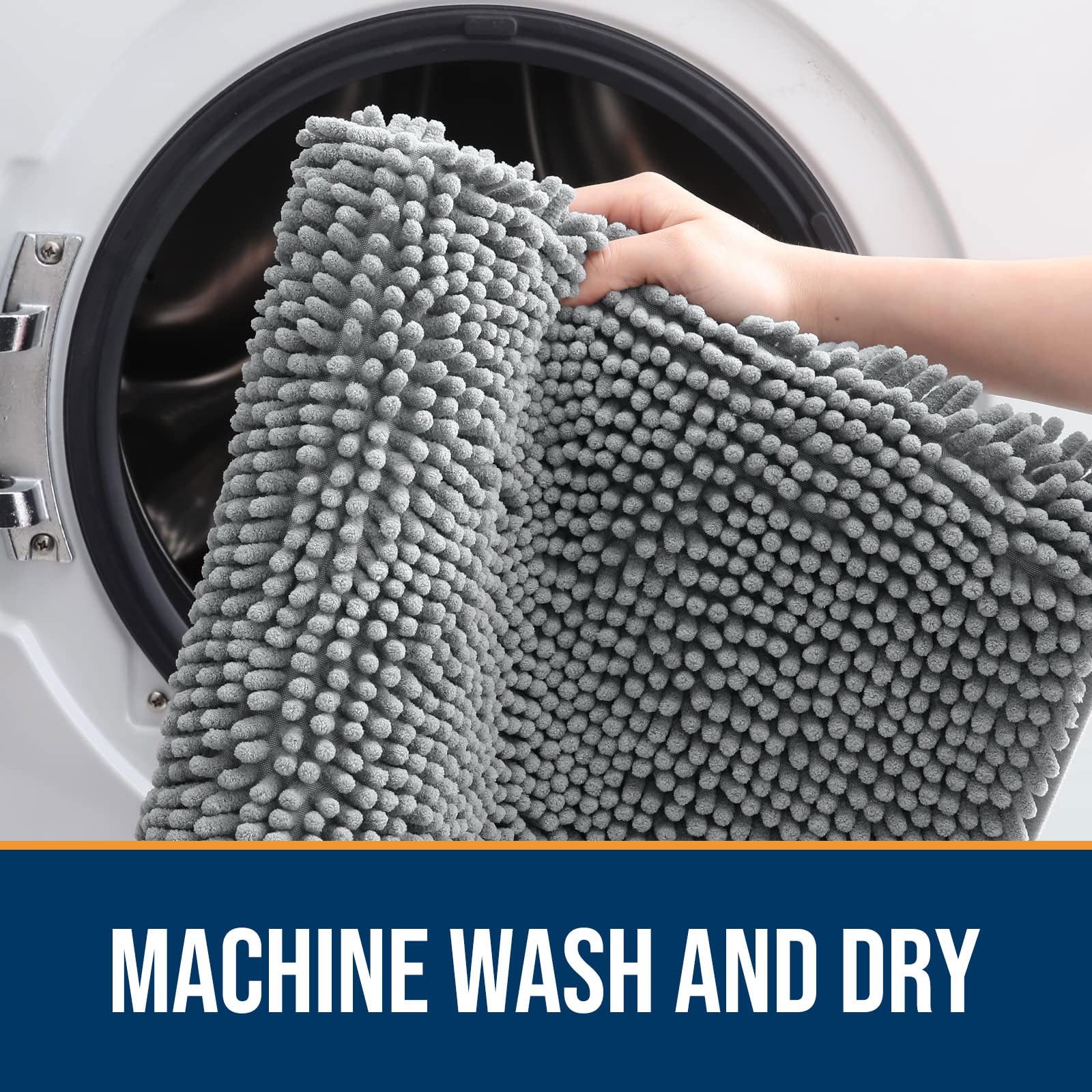 OLANLY Dog Door Mat for Muddy Paws 70x24, Absorbs Moisture and Dirt, Absorbent Non-Slip Washable Doormat, Quick Dry Chenille Mud