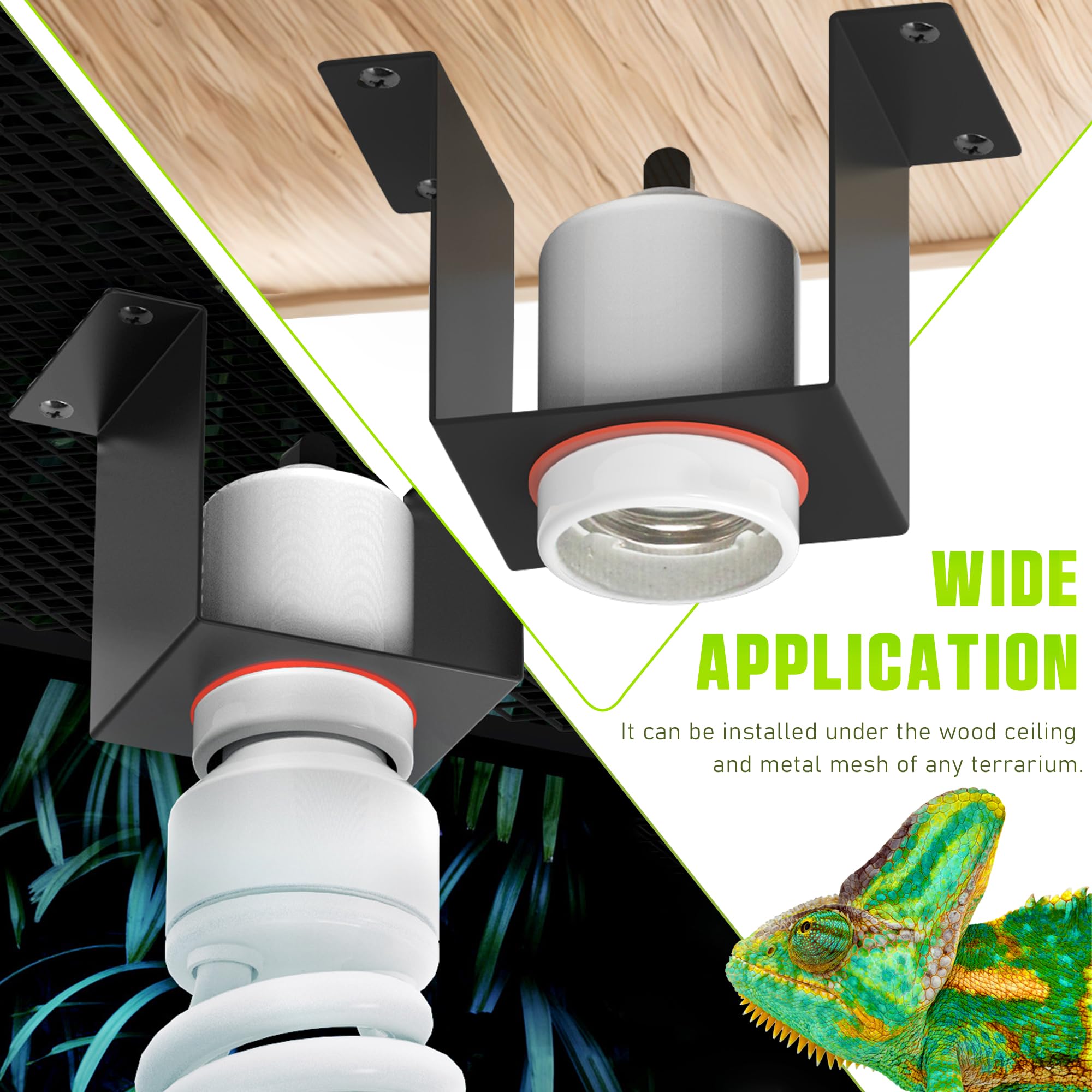 Trakem Reptile Ceramic Socket, Heat Lamp Holder For Terrariums And Vivariums, Gecko Lizard Heat Lamp Bracket Light Fixture, Bulb