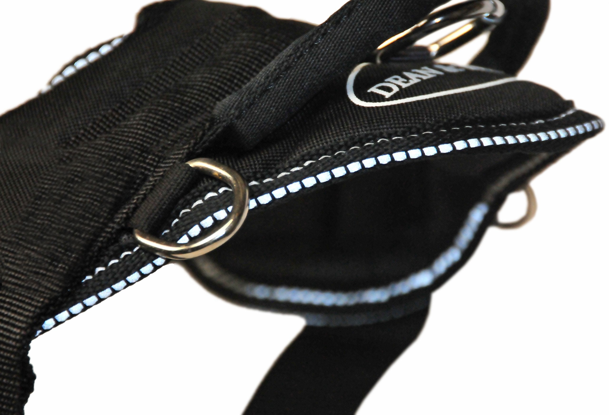 Dean And Tyler Dt Dog Harness, Black With Reflective Trim, X-Small - Fits Girth Size: 20-Inch To 23-Inch