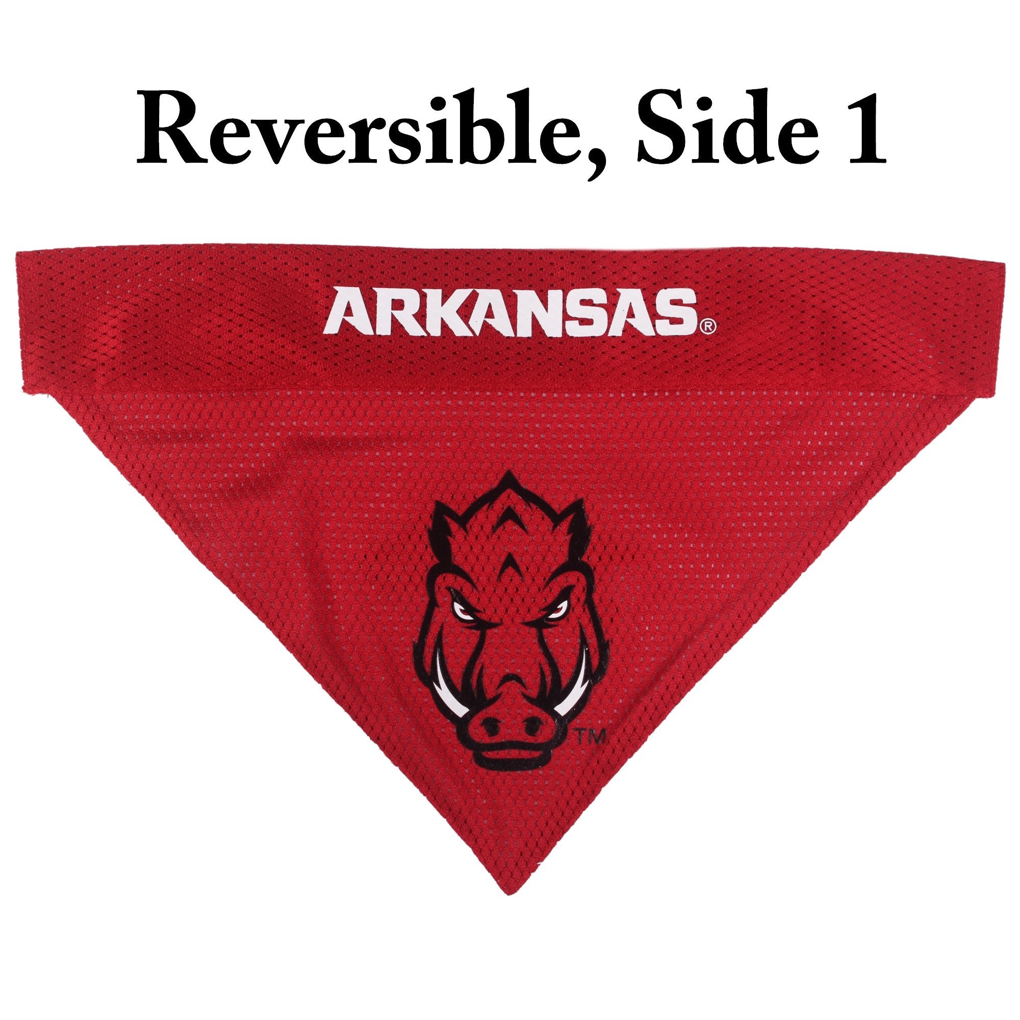 Pets First Collegiate Pet Accessories, Reversible Bandana, Arkansas Razorbacks, Large/X-Large