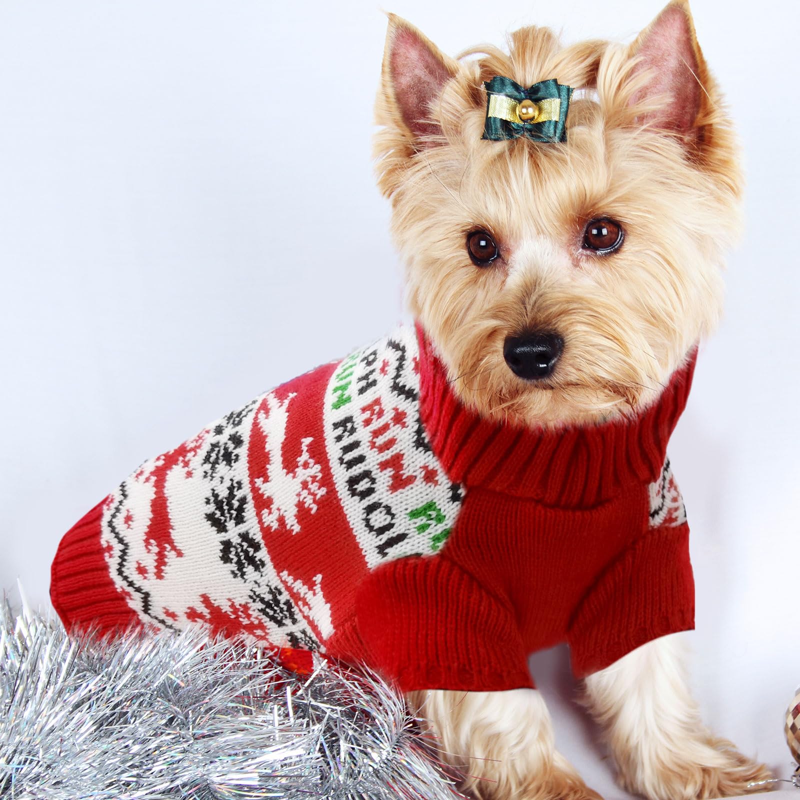 Doggyzstyle Dog Christmas Sweater Xmas Pet Clothes Cute Reindeer Christmas Dog Costume Outfits Holiday Knitwear Puppy Cat Jumper