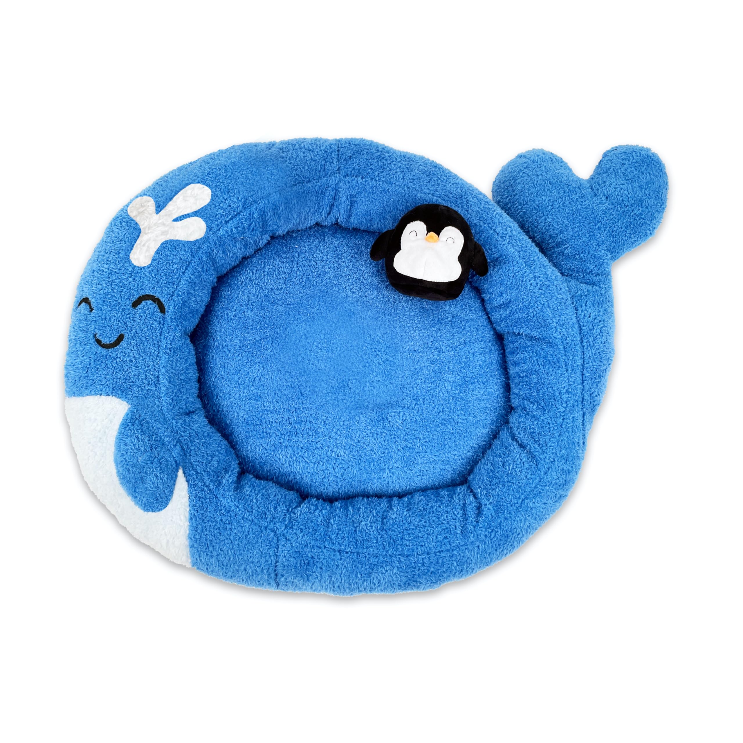 Tonbo Soft Plush Small Cute And Cozy Nature Dog Cat Bed, Washer And Dryer Friendly (Whale)