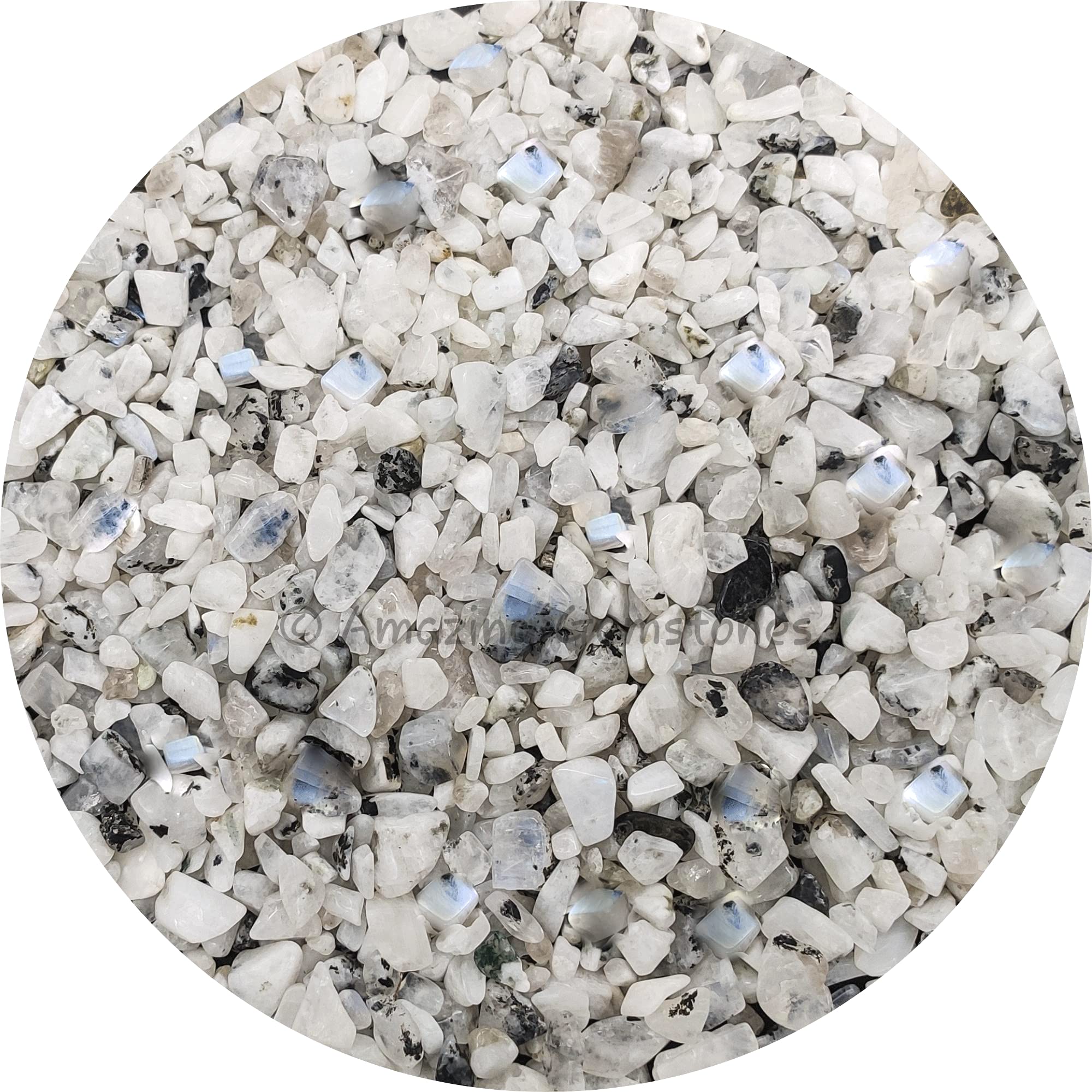 Rainbow Moonstone Crystal Chips Aquarium Gravel Rocks - Bulk Fish Tank Gravel, Small Tumbled Stone Chips and Tiny Crystals for D