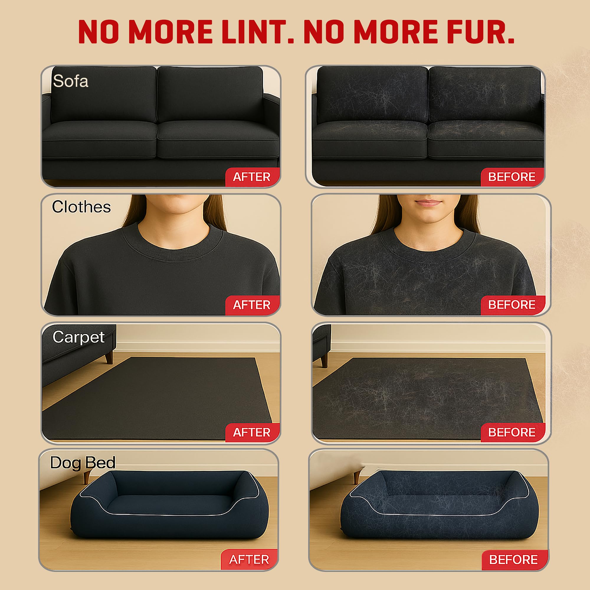 MyPera Pet Hair Remover Gloves for Cats & Dogs, Electrostatic Pet Hair Removal Gloves Brush for Pets Hair, Upgraded Animal Fur R