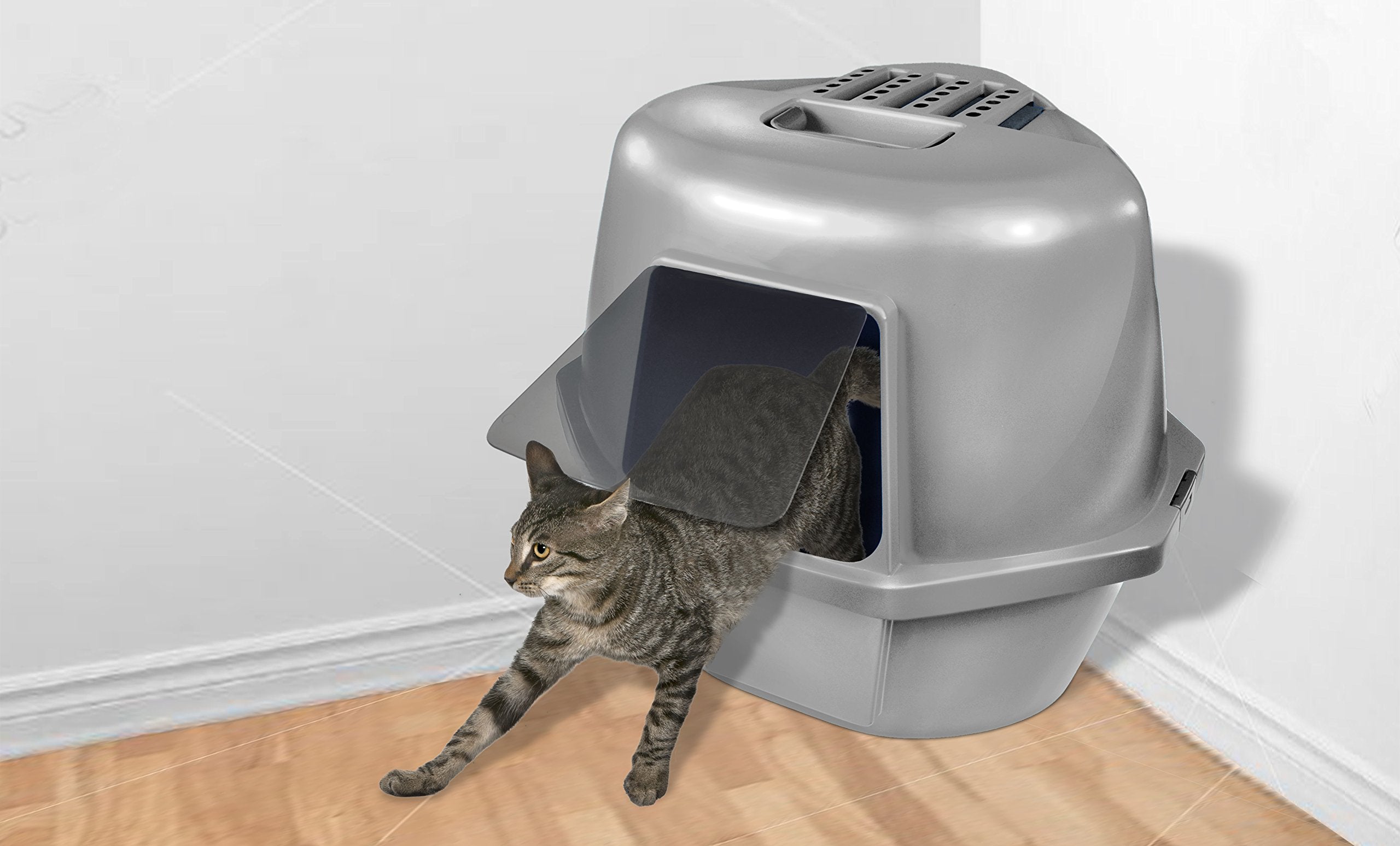 Van Ness Corner Enclosed Cat Pan, Silver, Large (Cp9)