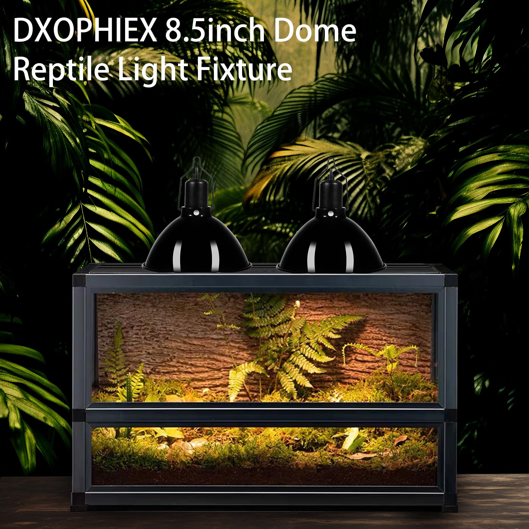 Dxophiex 8.5Inch Dome Reptile Heat Lamp Reptile Light Fixture Uvb Light Fixture Max 150W For Bearded Dragon, Turtles, Snake And