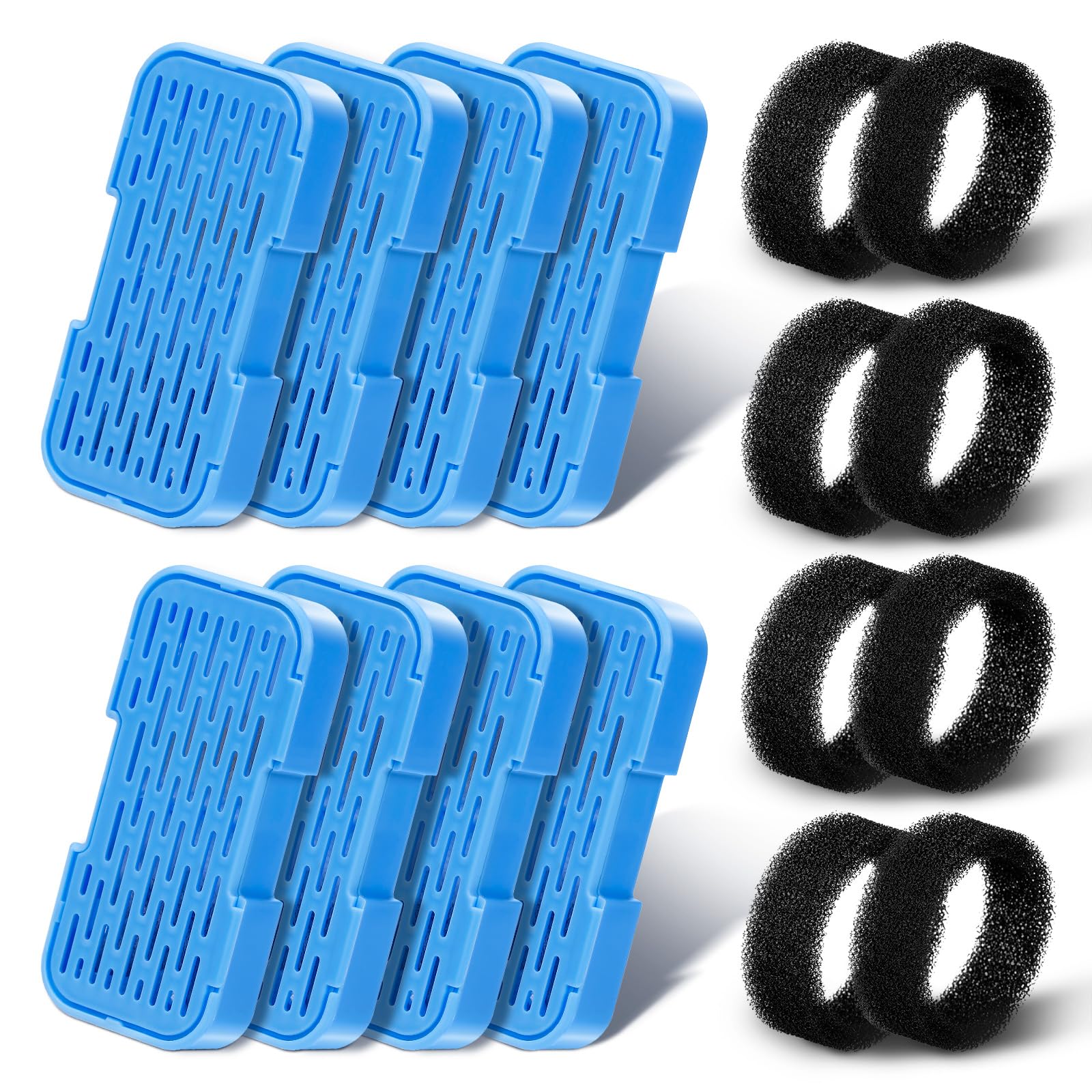 Aoogitf Official Cat Water Fountain Filters, 16 Packs(8 Filters + 8 Sponges) Cat Fountain Replacement Filters For Aoogitf Cat Fo