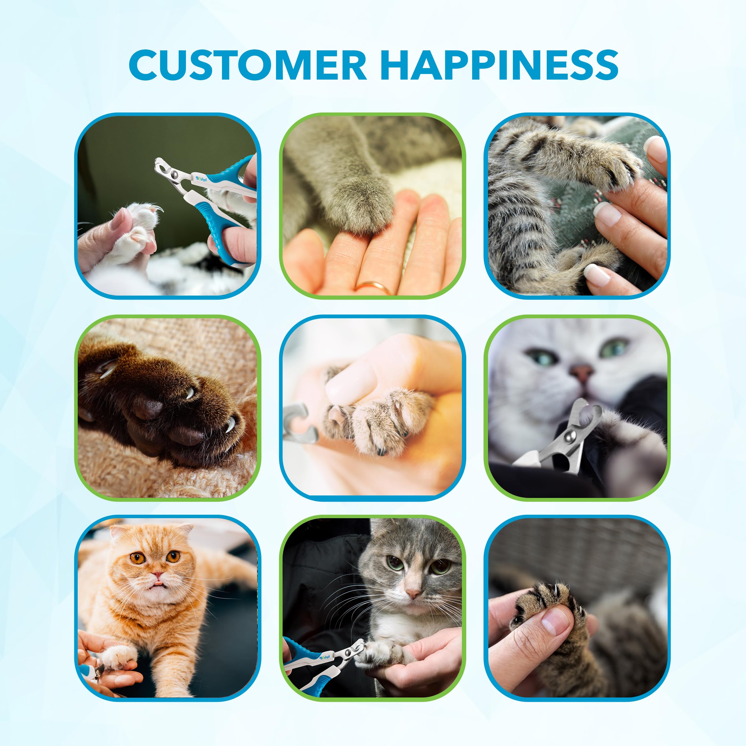 Boshel Cat Nail Clipper - Razor-Sharp & Angled Cat Nail Trimmer, Non-Slip Handels Cat Claw Clippers, Pet Nail Clippers For Small Dog And Cats, Light Weight Cat Clippers For Nails, Cat Nail Clippers