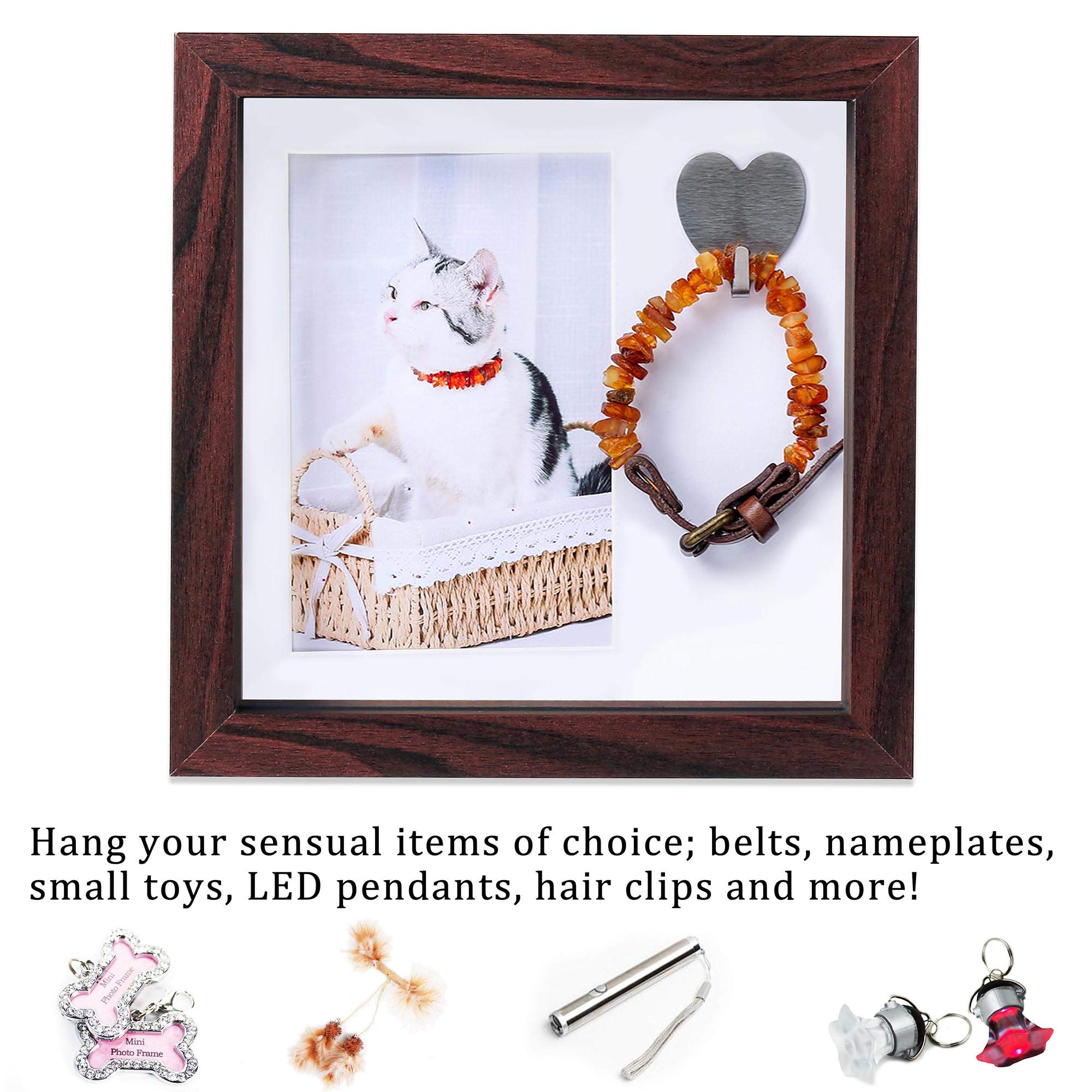 Kcrasan Pet Memorial Picture Frame - Dog Memorial Sentiment Frame For Loss Of Dog Gifts - Pet Collar Frame Remembrance Sympathy Dog Or Cat Tribute Keepsake(Mahogany)