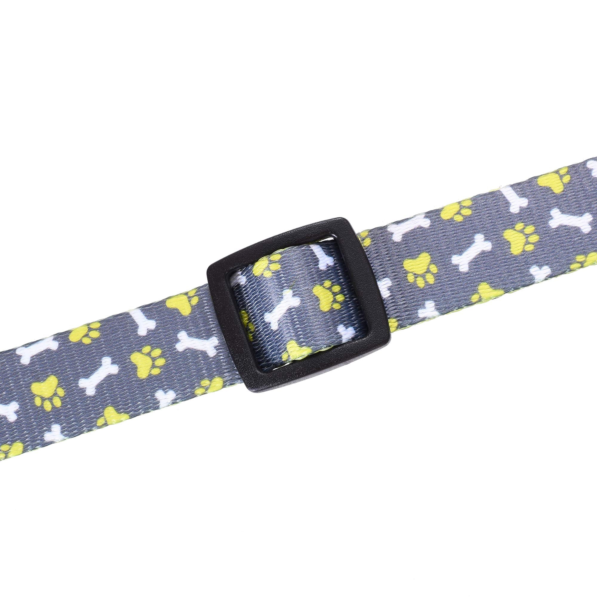 Mile High Life Dog Collar | Cute Puppy Collars | Lightweight Girl Dog Collar | Soft Boy Dog Collars | W Paws Bones Mustache Pattern (Gray, Large)