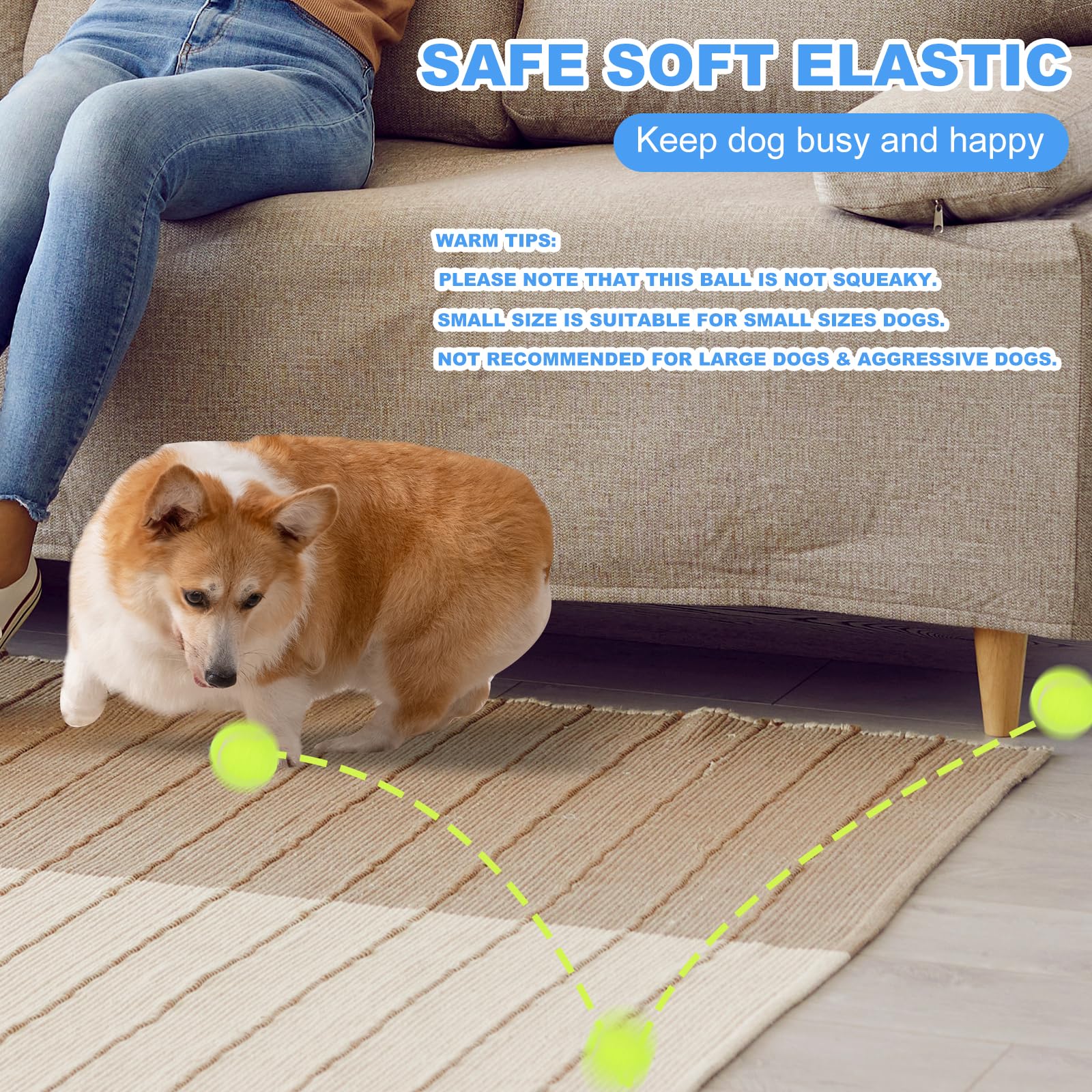 6Pcs Small Tennis Balls For Dogs, 2 Inch Mini Tennis Balls For Dogs, Dog Tennis Balls For Small Dogs, Small Dog Balls For Playin