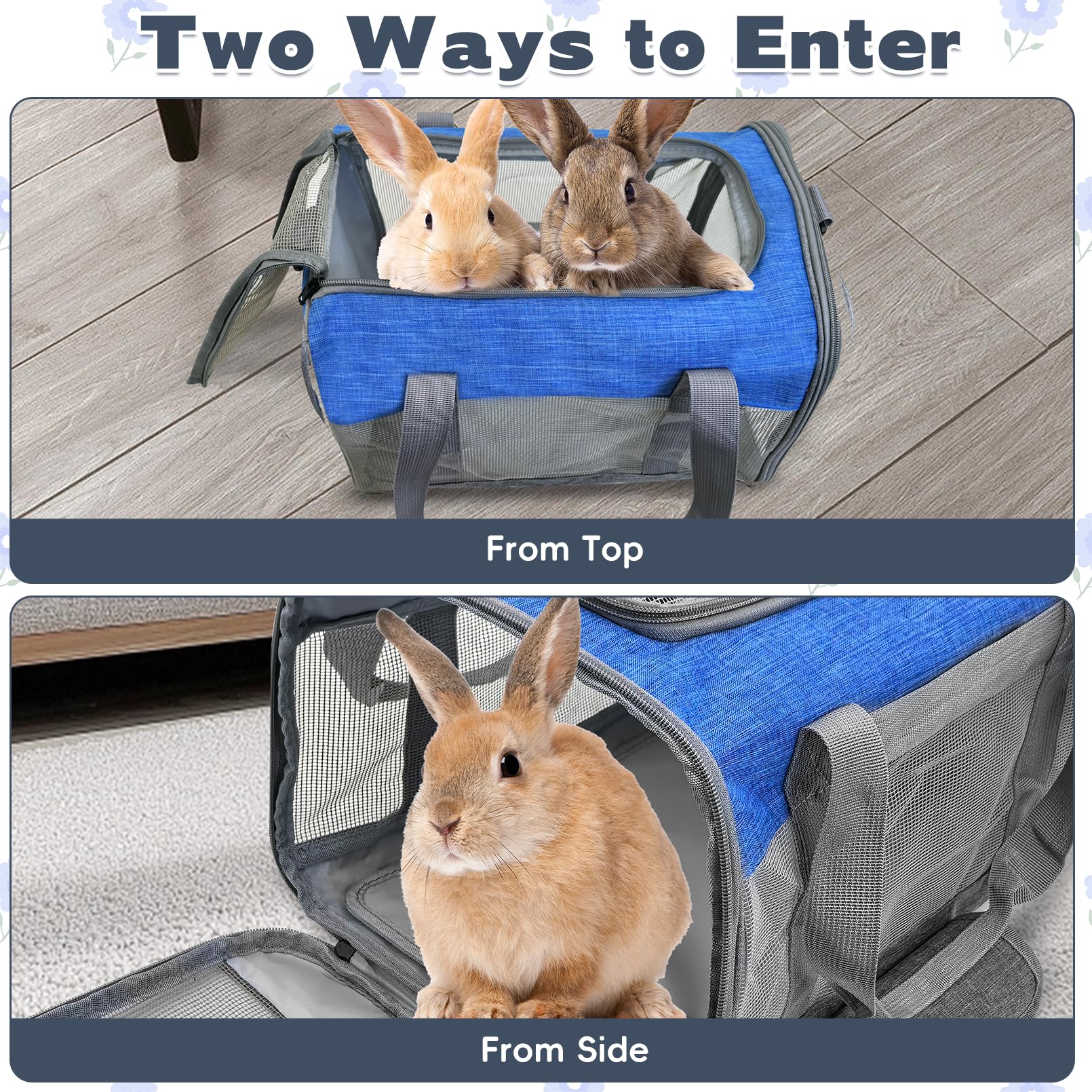 Pinvnby Bunny Carrier For Travel Camping Outdoor, Small Pet Carrier, Guinea Pig Carrier, Breathable Pet Portable Hand Bag For Ha