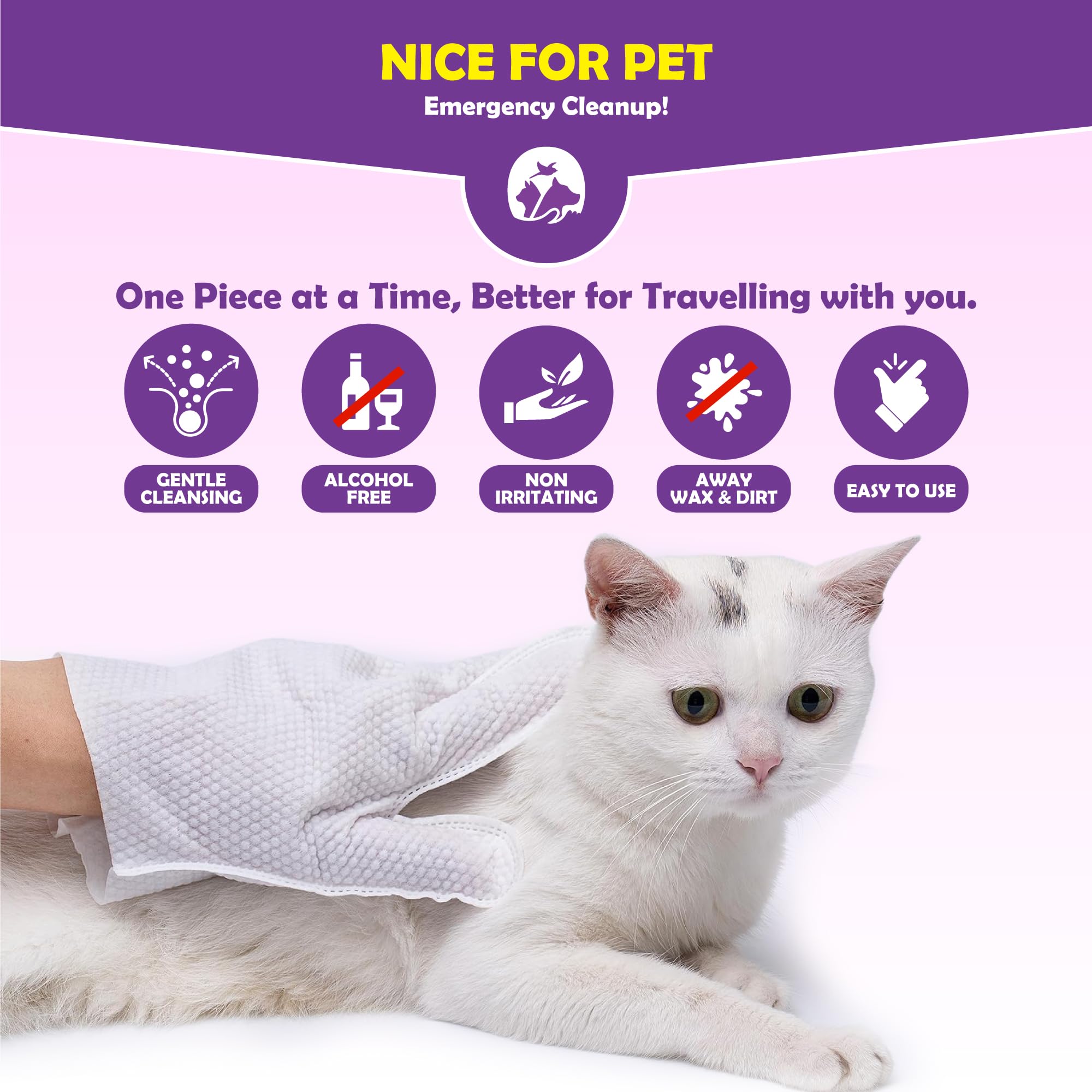 Flintstone Dog Wipes Cleaning Deodorizing - Hypoallergenic Cat Wipes - Extra Thick Wet Dog Wipes For Paws And Butt - Daily Care