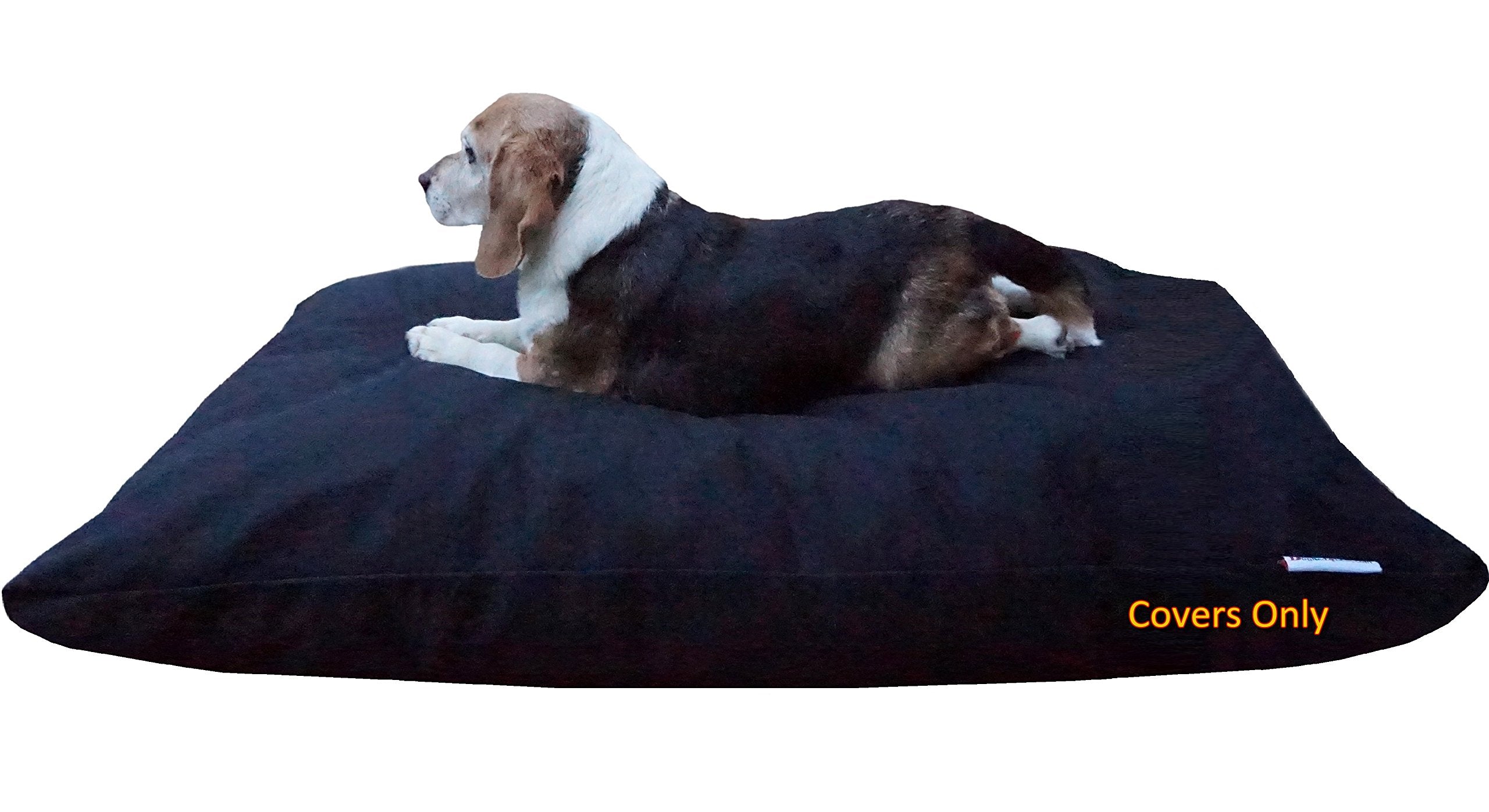 Dogbed4less Do It Yourself DIY Pet Bed Pillow Duvet Canvas Cover + Waterproof Internal case for Dog/Cat at Large 48X29 Black Color - Covers only