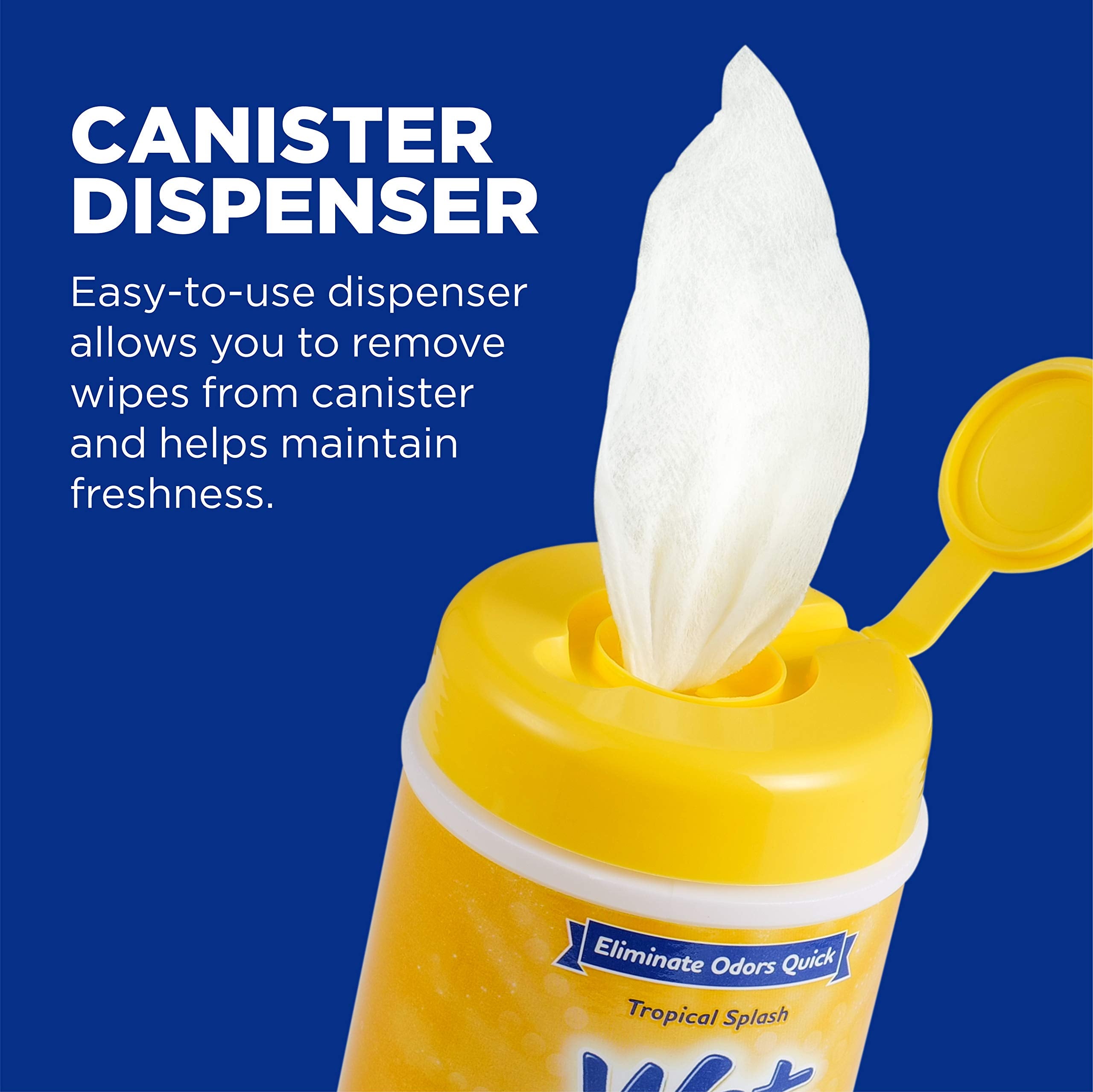 Wet Ones For Pets Deodorizing Multi-Purpose Dog Wipes With Baking Soda, 50 Count - 12 Pack | Dog Deodorizing Wipes For All Dogs In Tropical Splash Scent