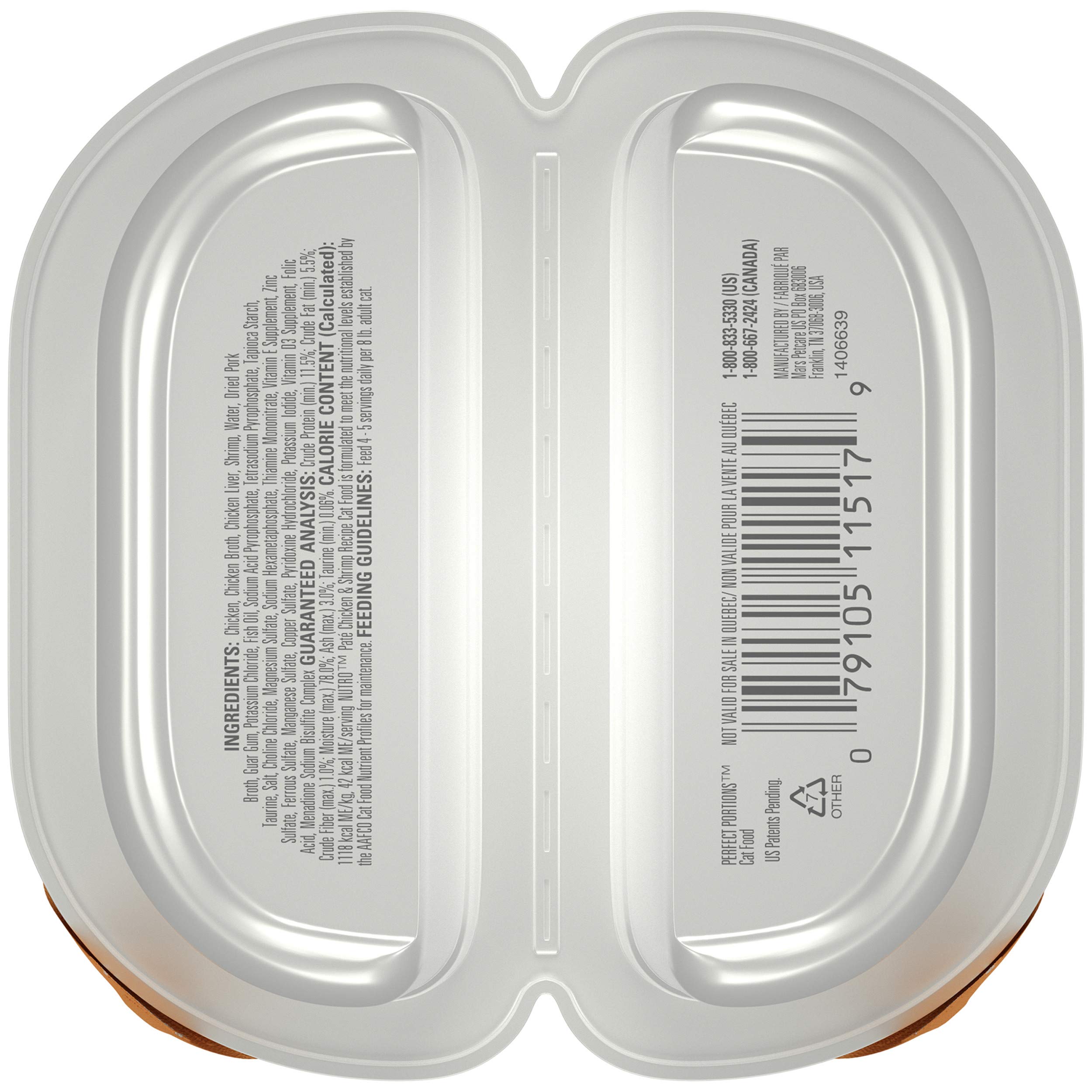 Nutro Perfect Portions Wet Cat Food Pate Chicken & Shrimp Recipe, 2.64 oz. Twin-Pack Trays (24 Count, Pack of 1)