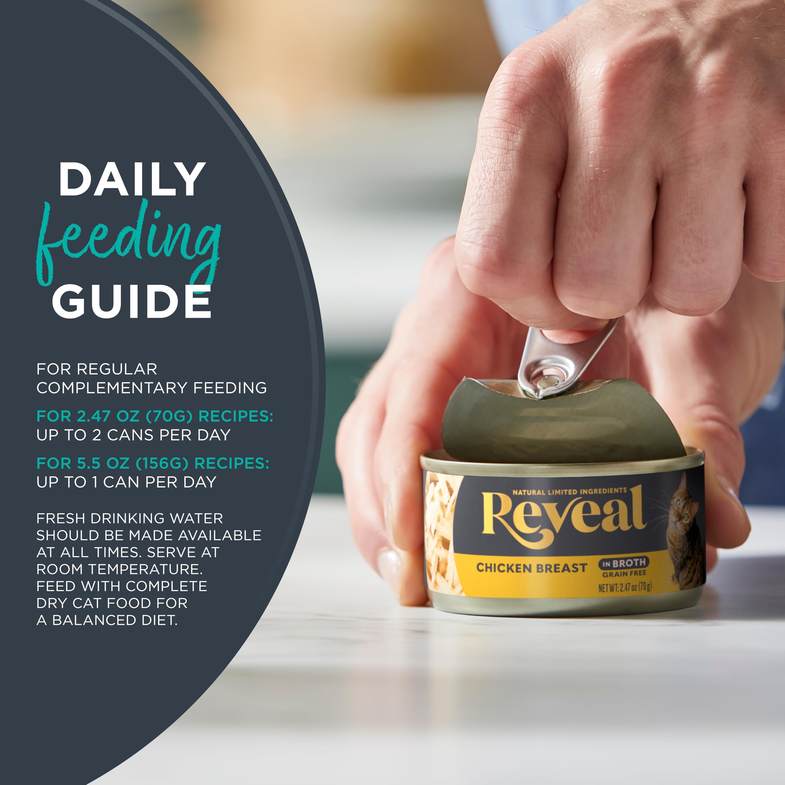 Reveal Natural Wet Cat Food, 12 Count, Grain Free, Limited Ingredient Cat Food Pouches, Fish and Chicken Variety in Broth, 2.47