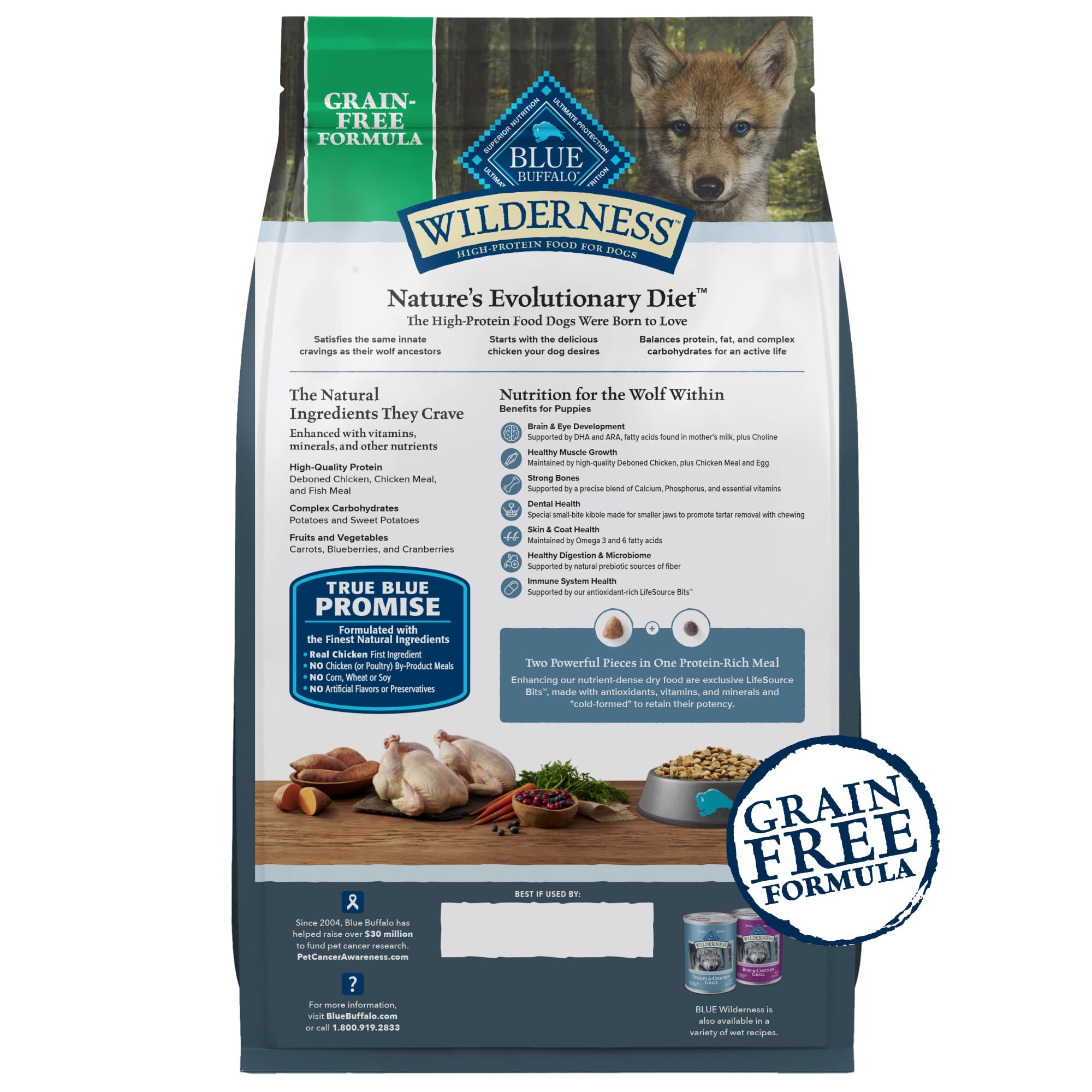 Blue Buffalo Wilderness Puppy High-Protein Dry Dog Food with Real Chicken, Grain-Free, Made in the USA with Natural Ingredients,