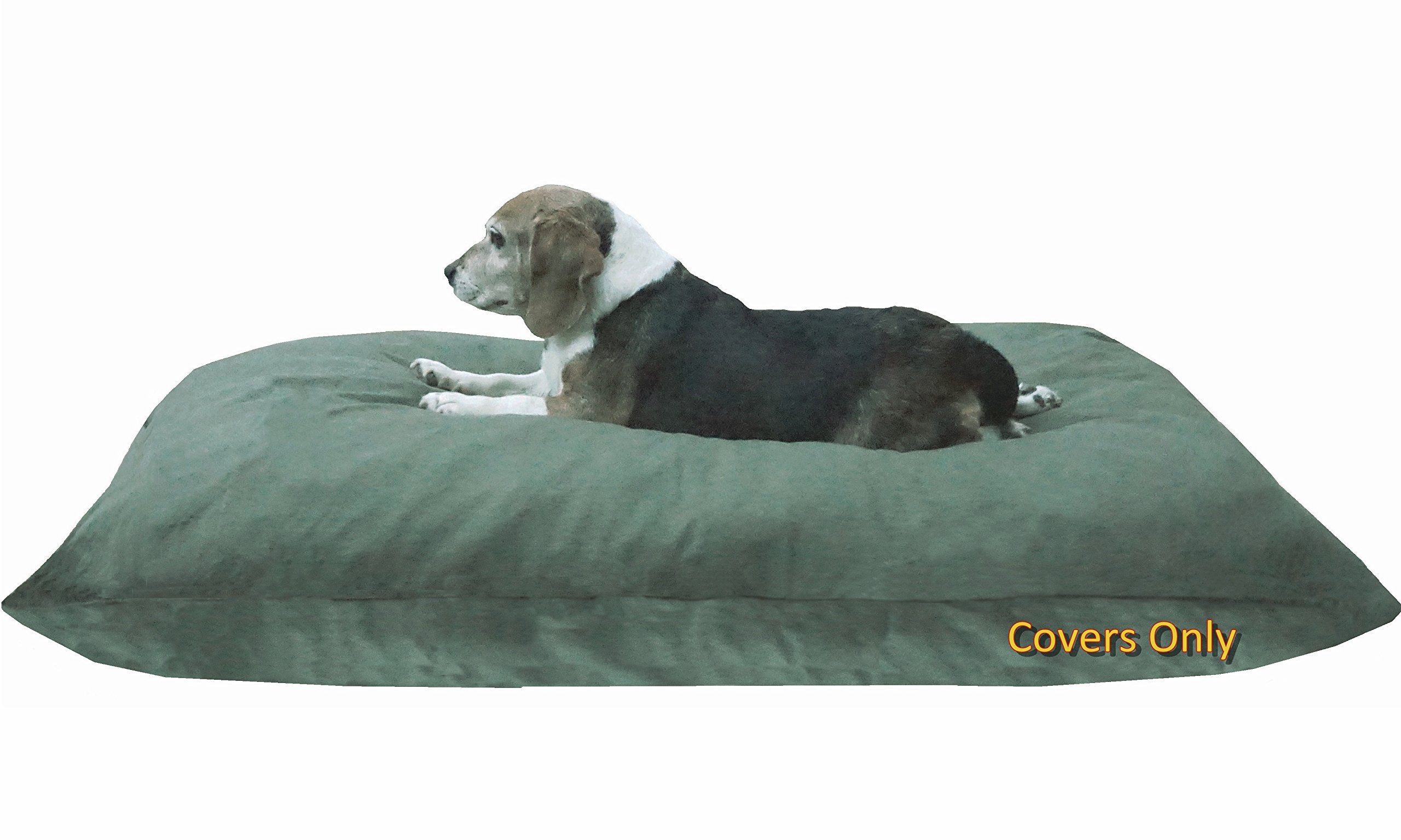 Dogbed4less Do It Yourself DIY Pet Bed Pillow Duvet Canvas Cover + Waterproof Internal case for Dog/Cat at Large 48X29 Olive Gre