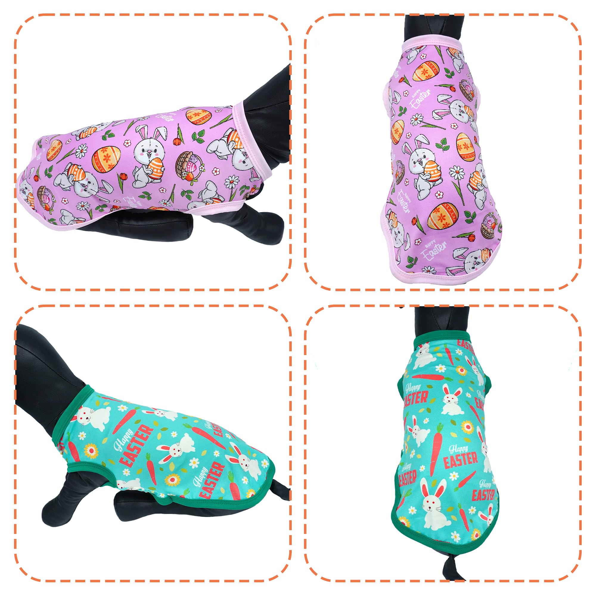 Jpgdn Easter Dog Shirts For Xxxl Large Dog Girl Boy Male Female Sleeveless Tank Top Tee Vest T Shirts Pink Green Rabbit Carrot E