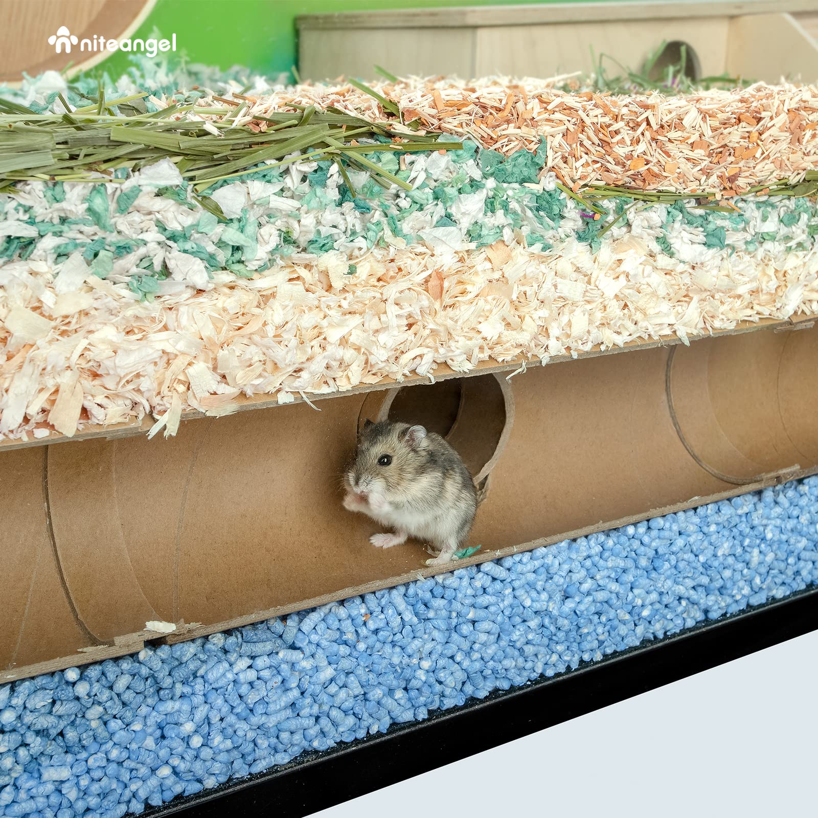 Niteangel Creative & Composable Hamster Tunnel - Diy & Build Unique Tube Burrow As Hideout For Small Sized Animals Like Hamsters Mouse Gerbils Mice (Half Tunnel Set)