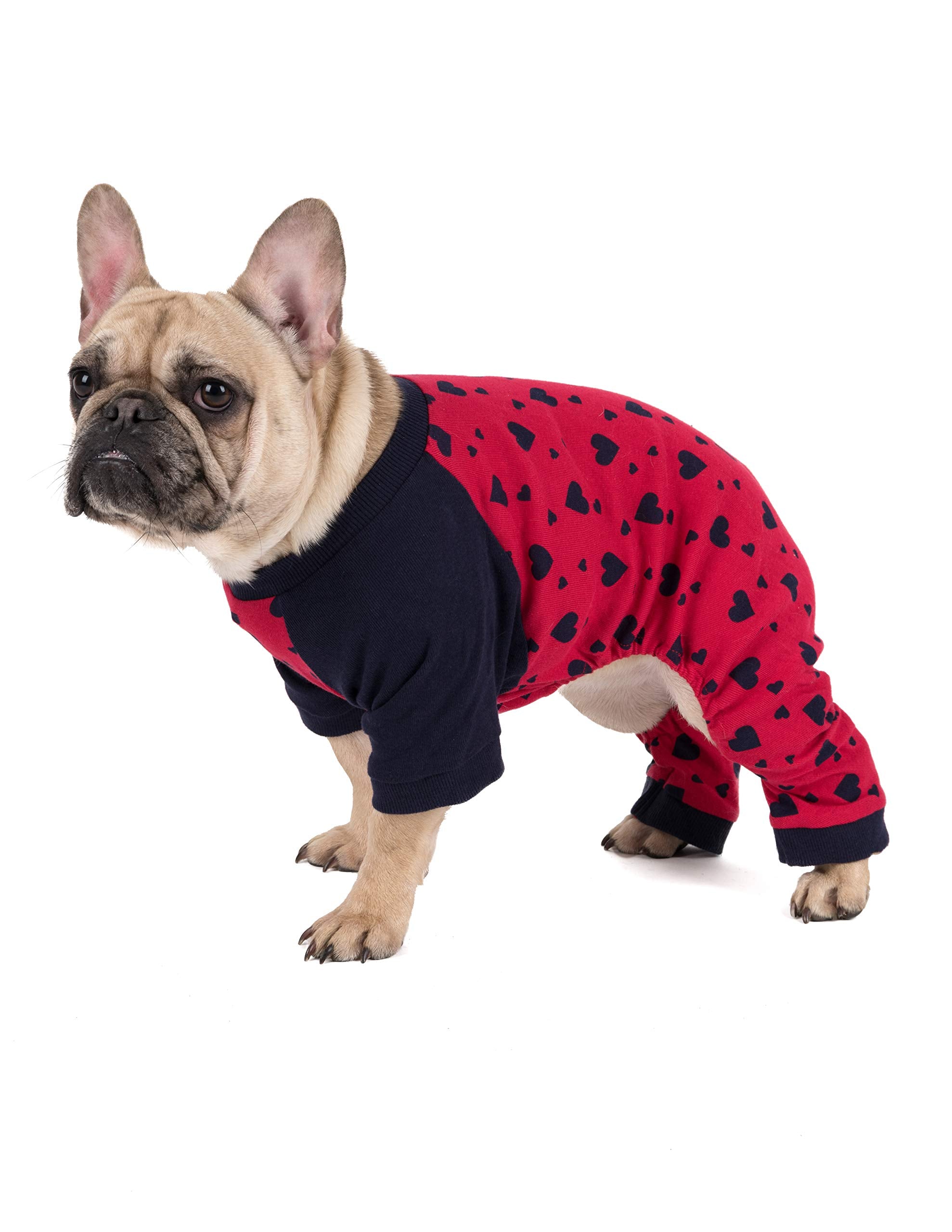 Leveret Dog Pajamas Matching Christmas Pjs for Dogs 100% Cotton (XXX-Large, NHearts)