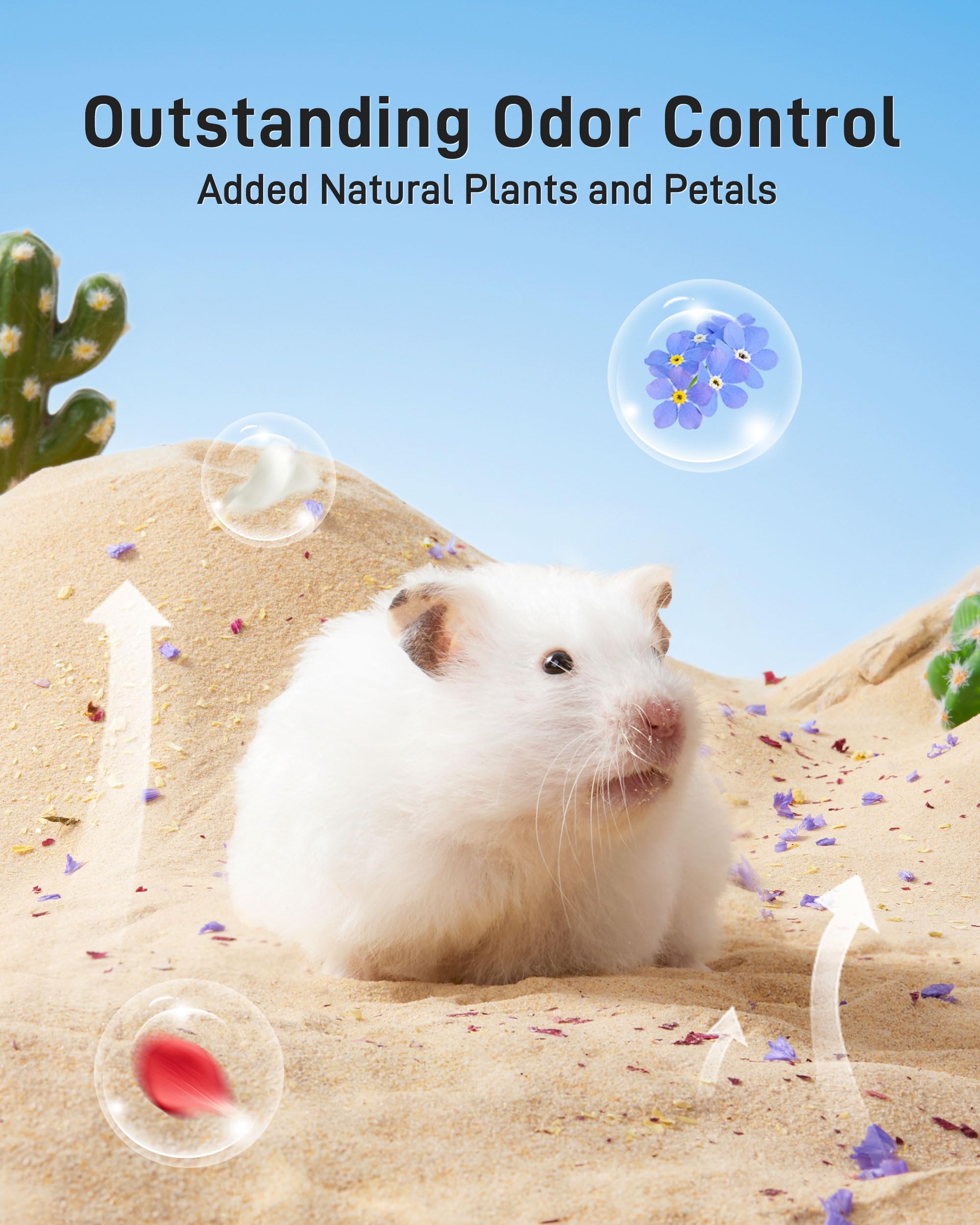 Bucatstate Hamster Sand, No-Dust 6.6Lb Chinchilla Dust Bath With Pour Spout, 100% Natural Desert Bathing Sand For Syrian Hamster