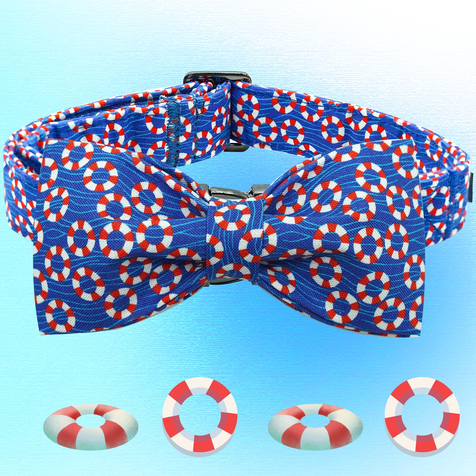 Independence Dog Collar, Patriotic Pet Collar With Bow Tie American 4Th Of July Holiday Pet Gift Cotton Soft Bowtie Dog Boy Girl