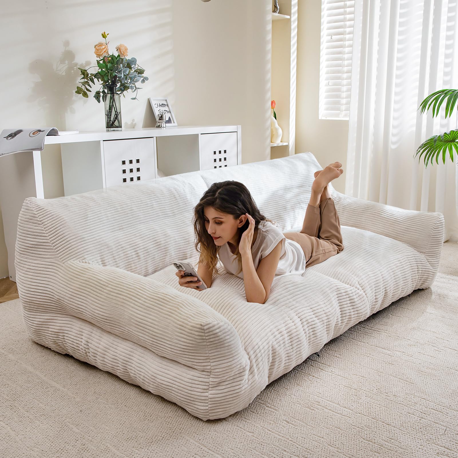 Higogogo Large Human Dog Bed, Giant Dog Sofa Bed, Big Comfy Floor Sofa Couch For Pet Families With Foam Chunk Supportive Mat, Xx