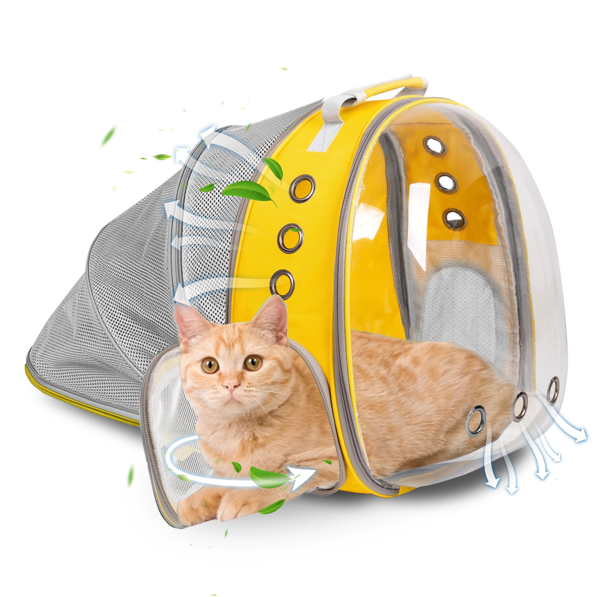 Cat Backpack Carrier Bubble Expandable Foldable Breathable Pet Carrier Dog Carrier Backpack For Large Big Cats Hiking, Travellin