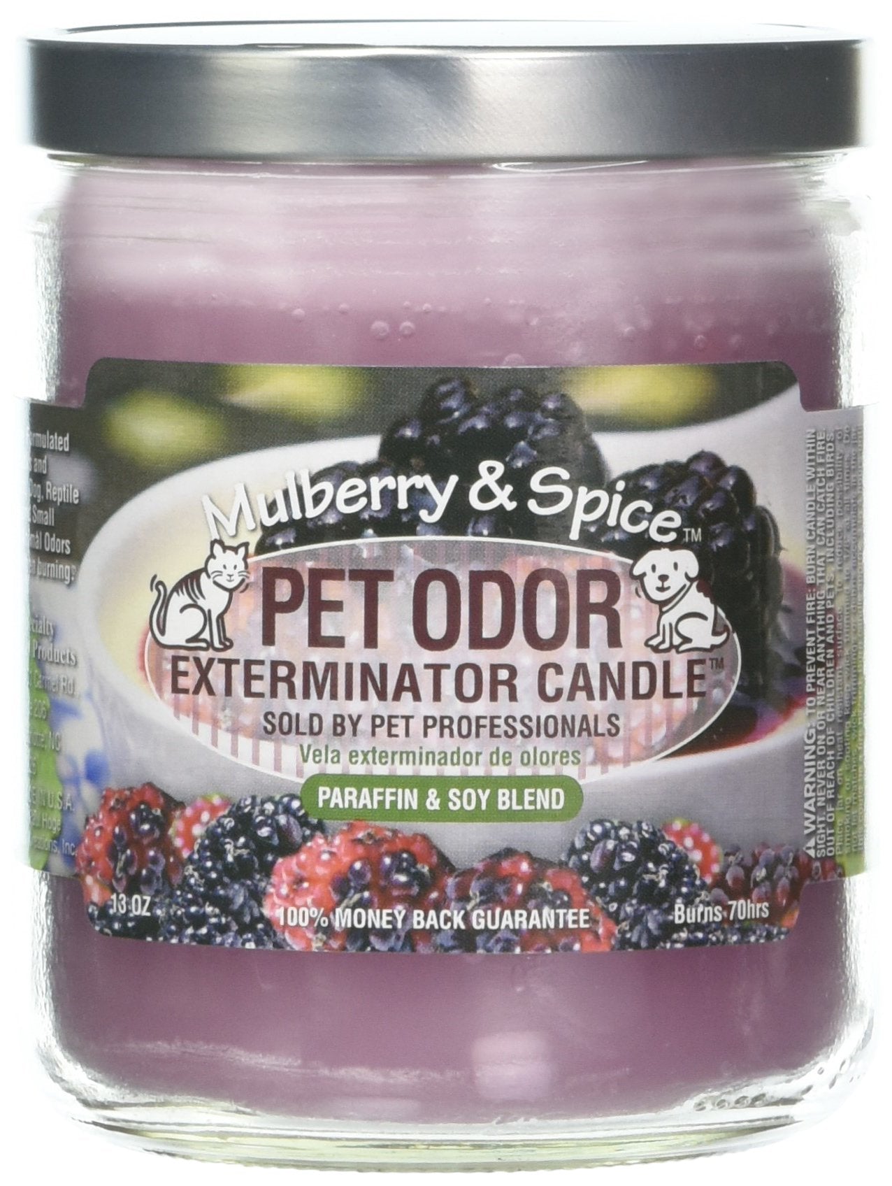 Pet Odor Exterminator Candle, Mulberry & Spice,13 Oz