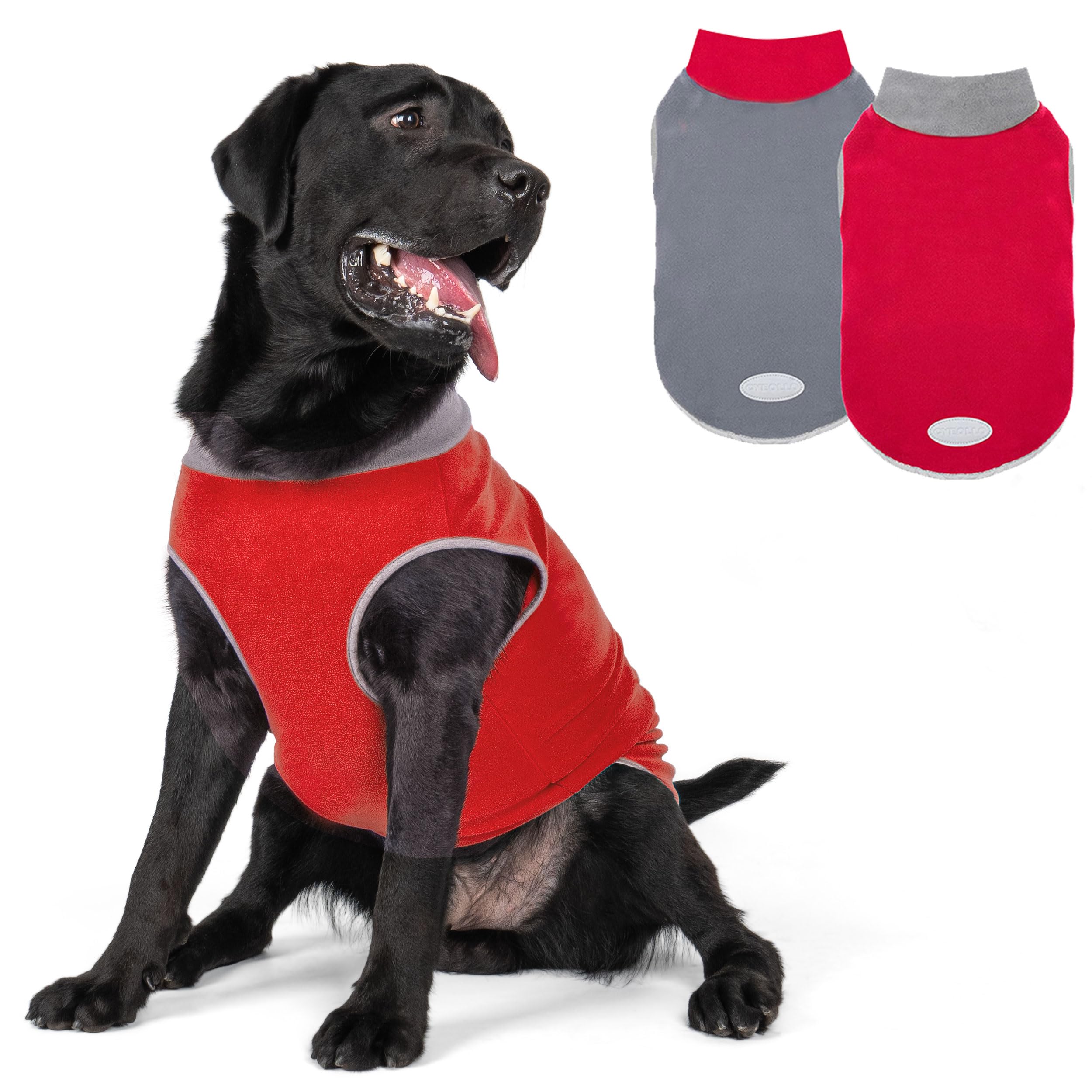 Cyeollo 2 Pack Dog Sweater Sweatshirt Stretchy Soft Fleece Vest Pullover With Reflective Stripe Dog Jacket Lightweight Pet Cloth