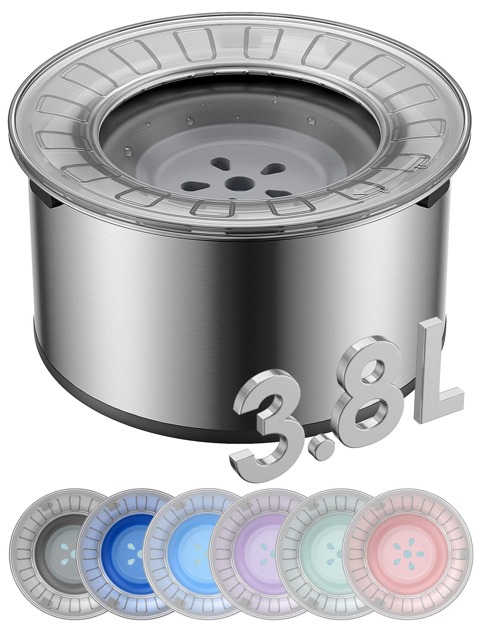 Heouvo 1 Gallon Large Dog Water Bowl No Spill,?Anti Digging Lid & Rubber Bottom? Spill Proof Dog Bowl, Anti Splash Mess Dripless