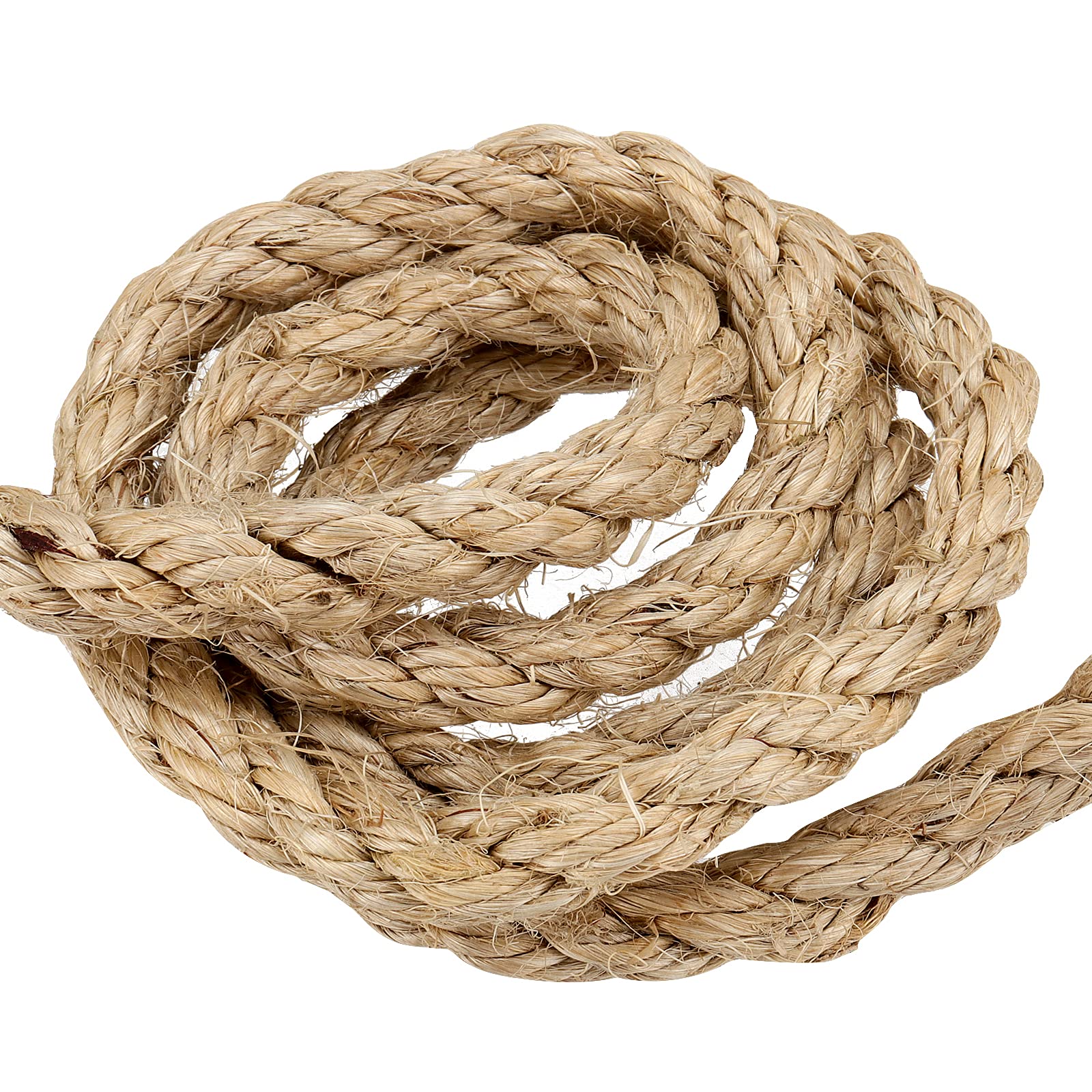 Maaigu 1/2 Inch Sisal Rope, 100 Feet Twisted Sisal Rope For Repairing, Recovering Cat Scratching Post, Bundling, Decoration, Wall Hangings, Tie Downs