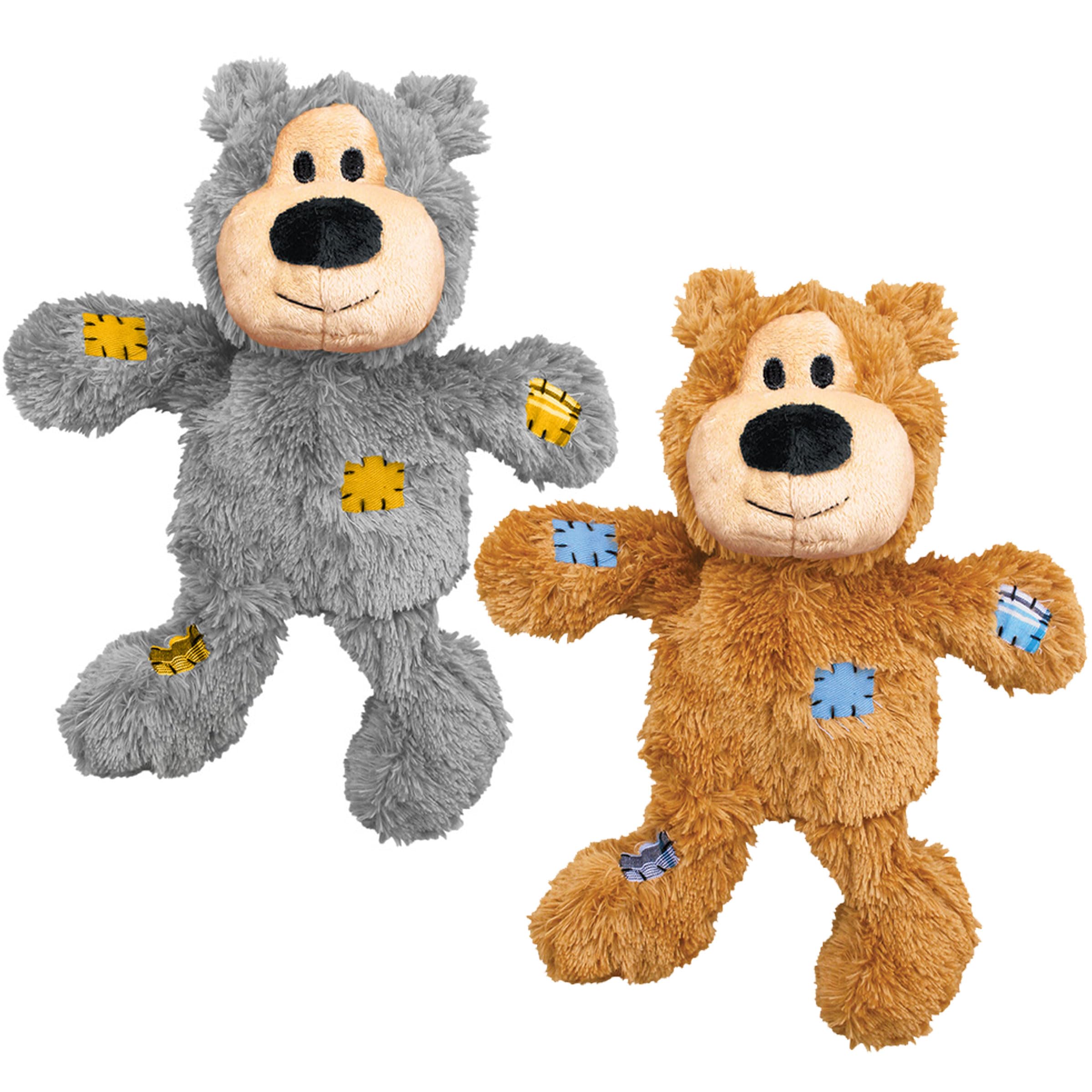 Kong - Wild Knots Bear - Internal Knotted Ropes And Minimal Stuffing For Less Mess (Assorted Colors) - For Small/Medium Dogs (2 