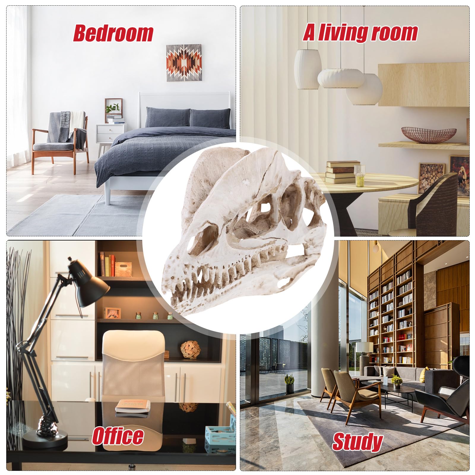 Nuobesty Resin Dinosaur Skeleton Aquarium Decoration Dinosaur Skull Skeleton Ornament Fish Tank Aquarium Terrarium Decoration